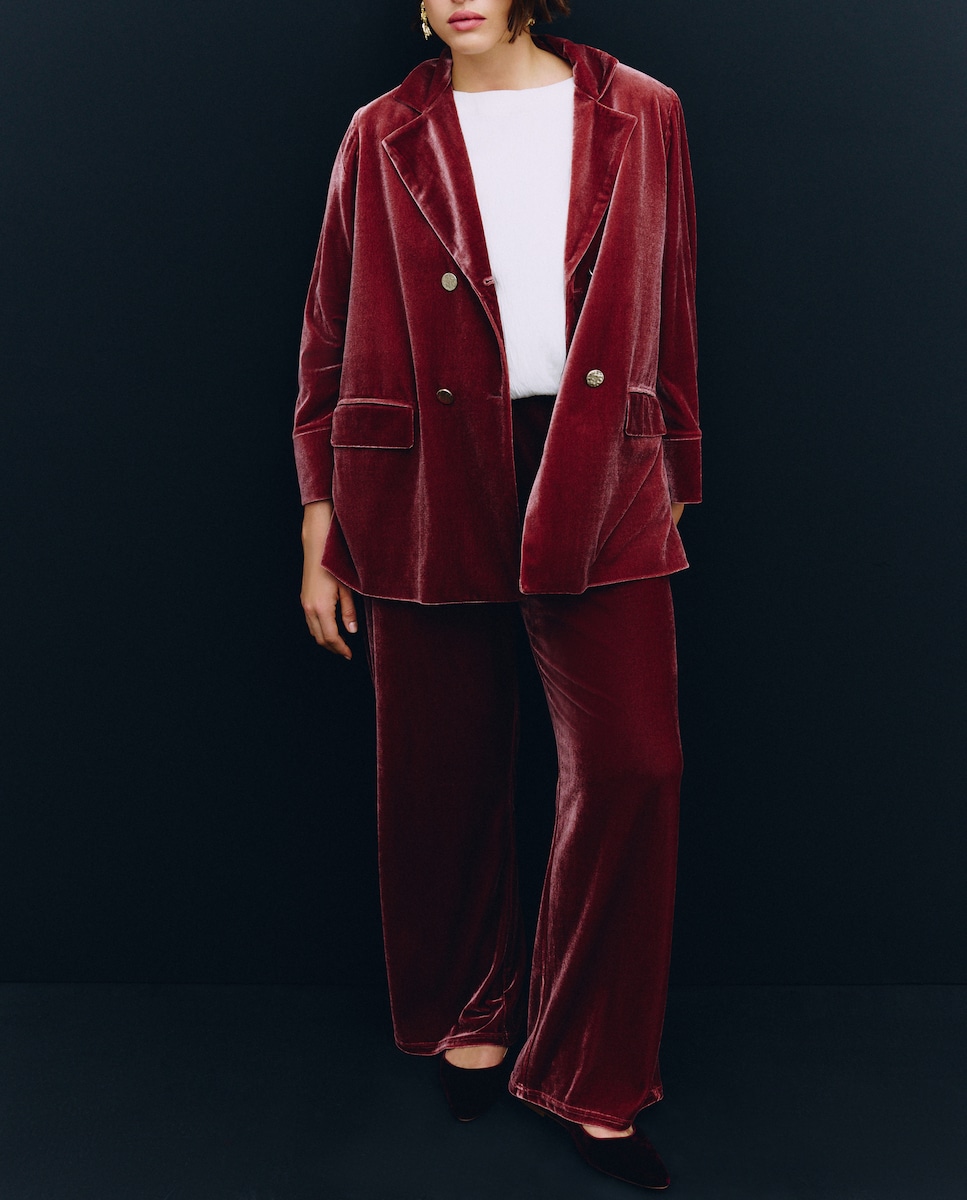 Calças Formais Lisas 230 Rosa Escuro-1