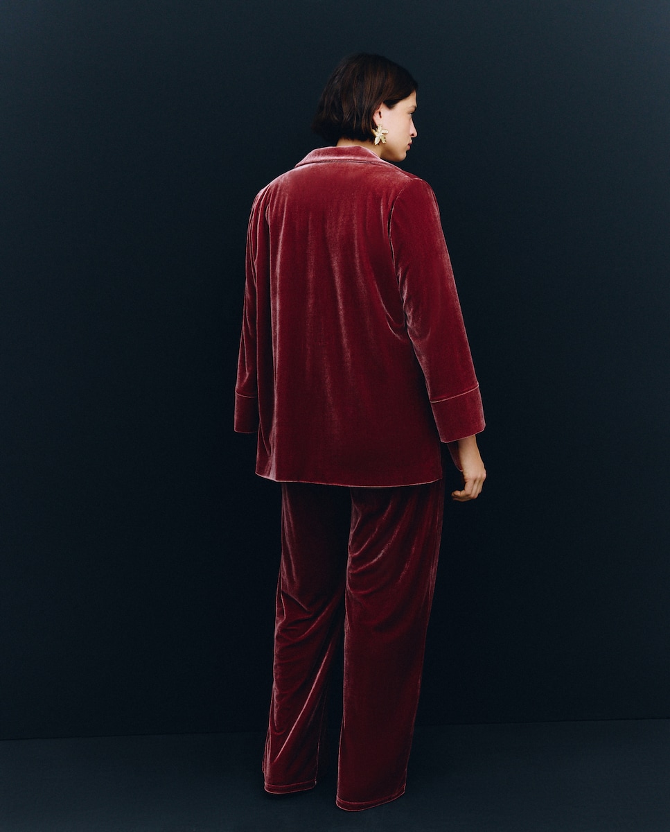 Calças Formais Lisas 230 Rosa Escuro-3