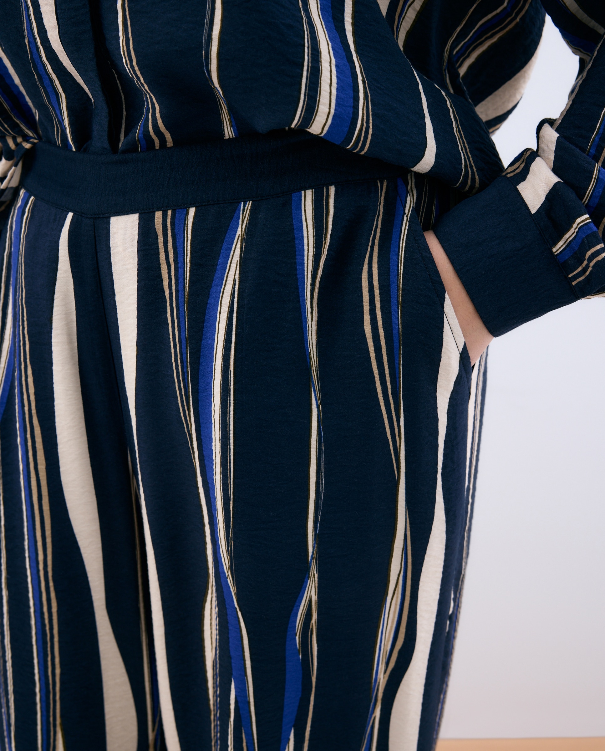 Pantalón fluído estampado de mujer - Couchel - Azul Azul-4
