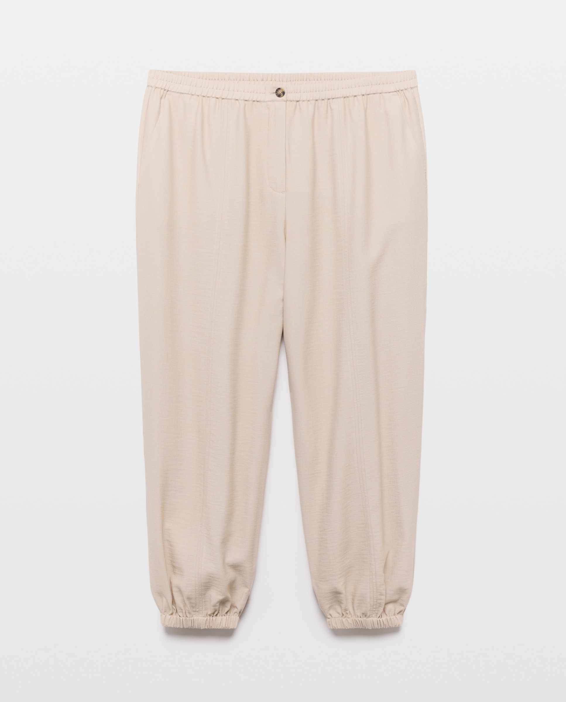 Pantalón fluído liso de mujer - Couchel - Tostado Tostado-4