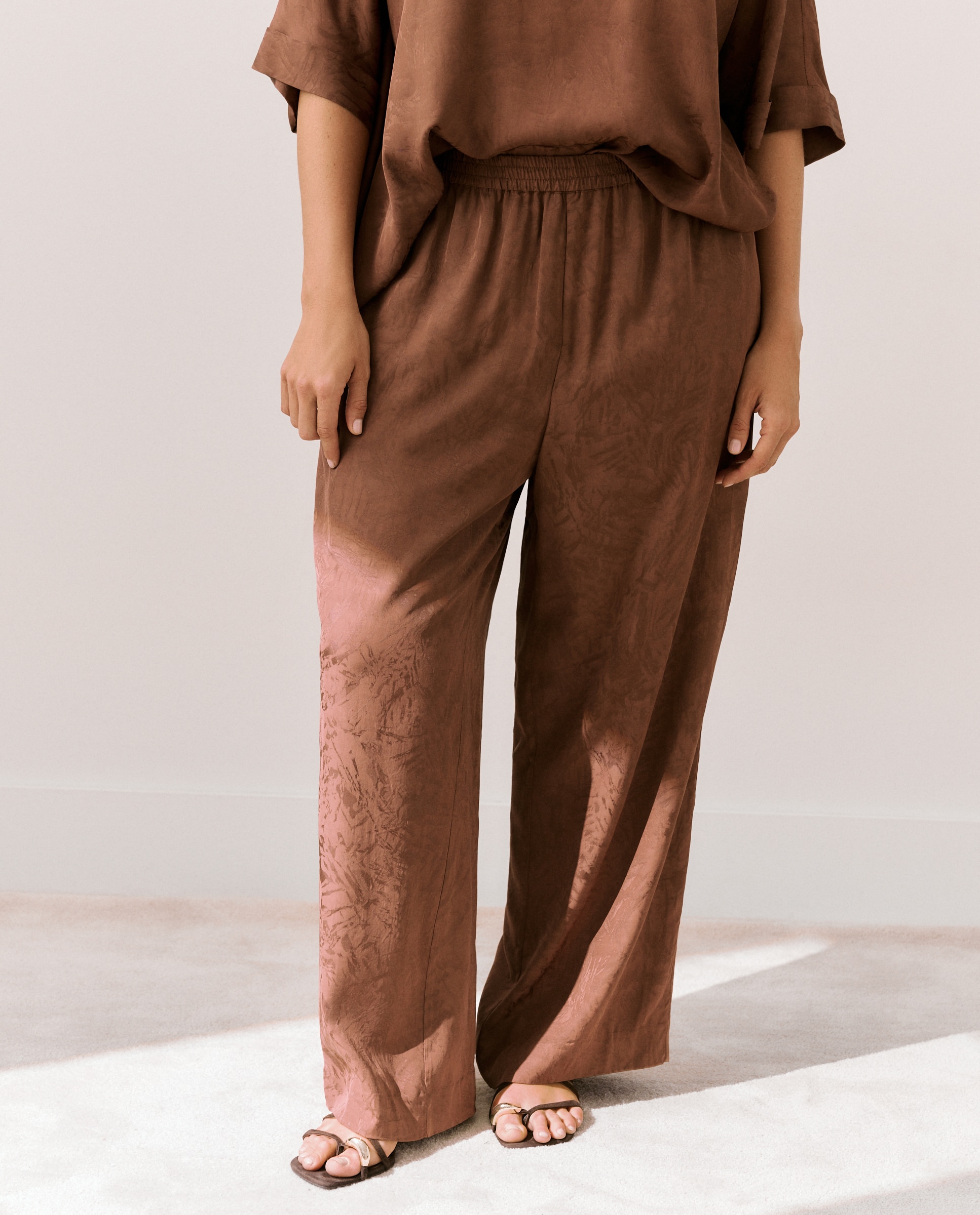 Imagen 2 de Pantalón de mujer Jacquard total look - Couchel - 770 Terracota 770 Terracota