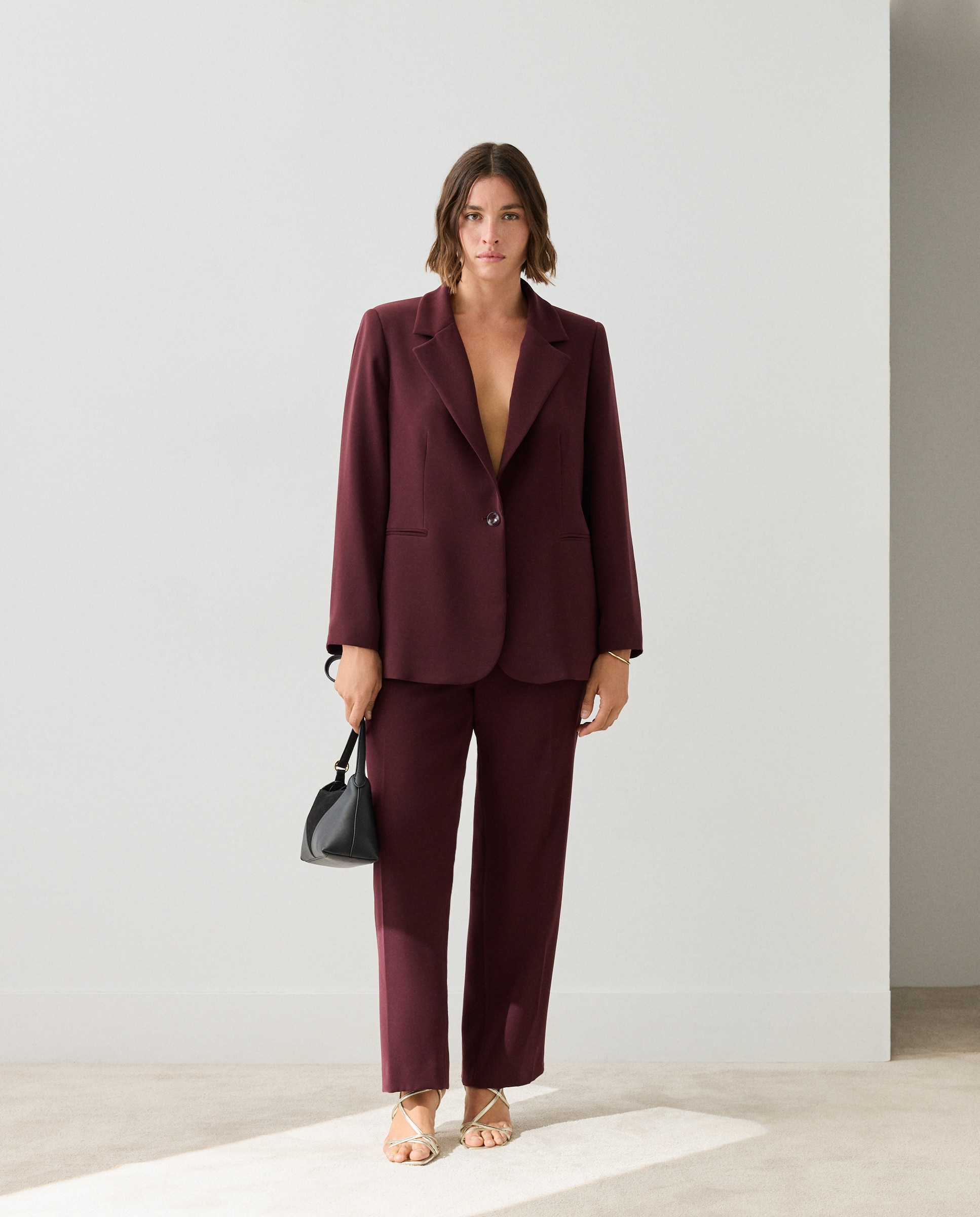 Pantalón mujer semipitillo - Couchel - Burdeos Burdeos-1
