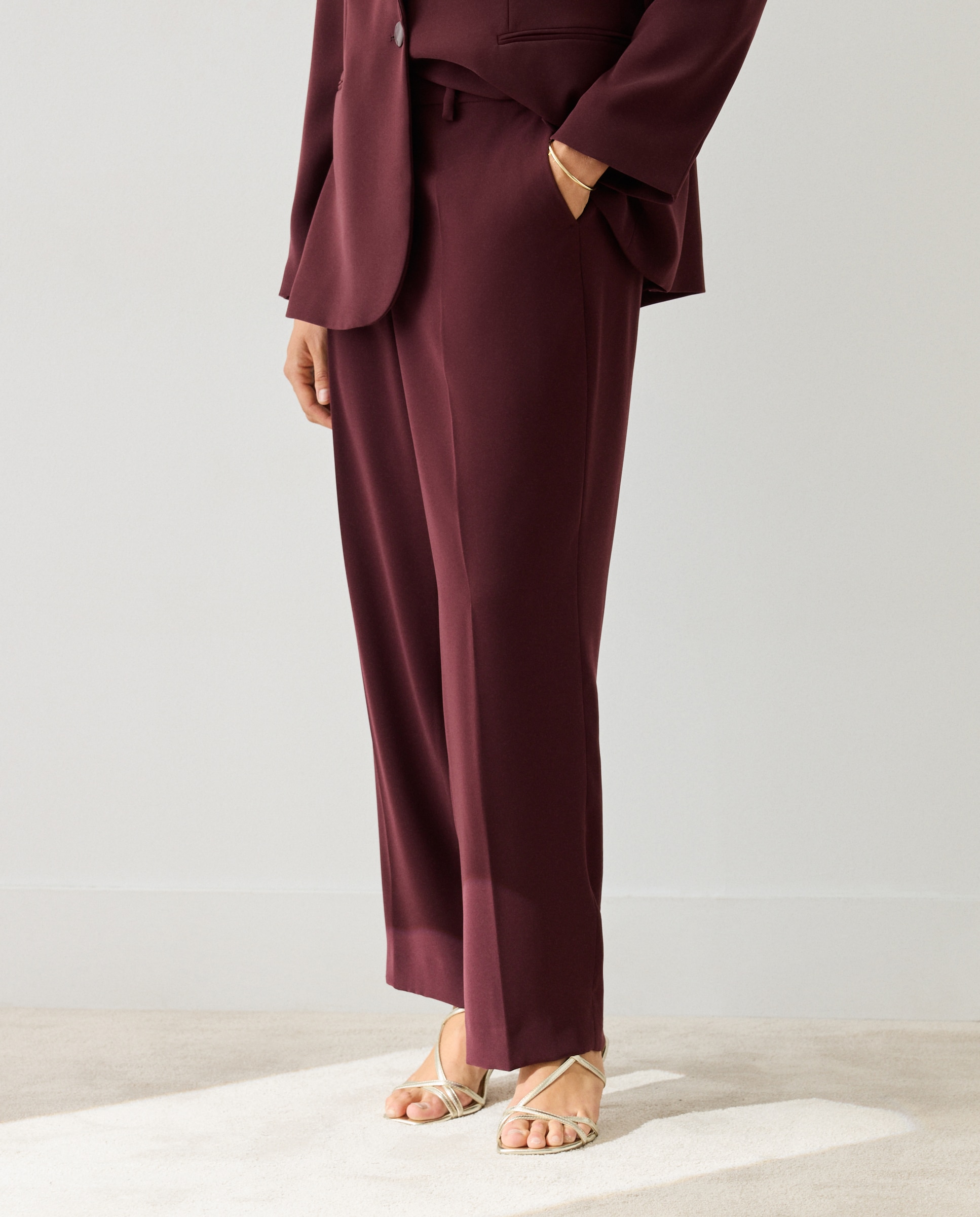 Pantalón mujer semipitillo - Couchel - Burdeos Burdeos-2
