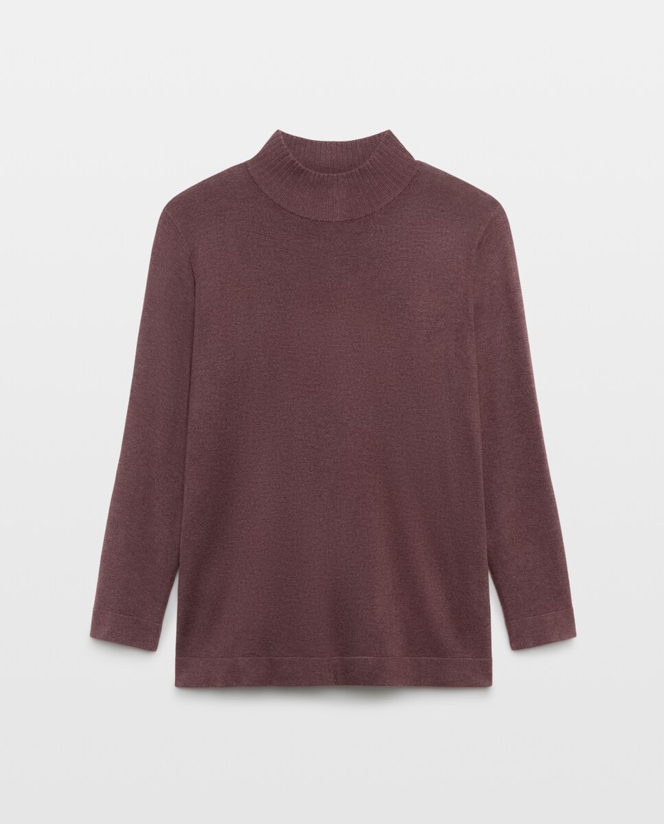 Imagen 0 de Jersey de mujer con cuello perkins 291 Berenjena