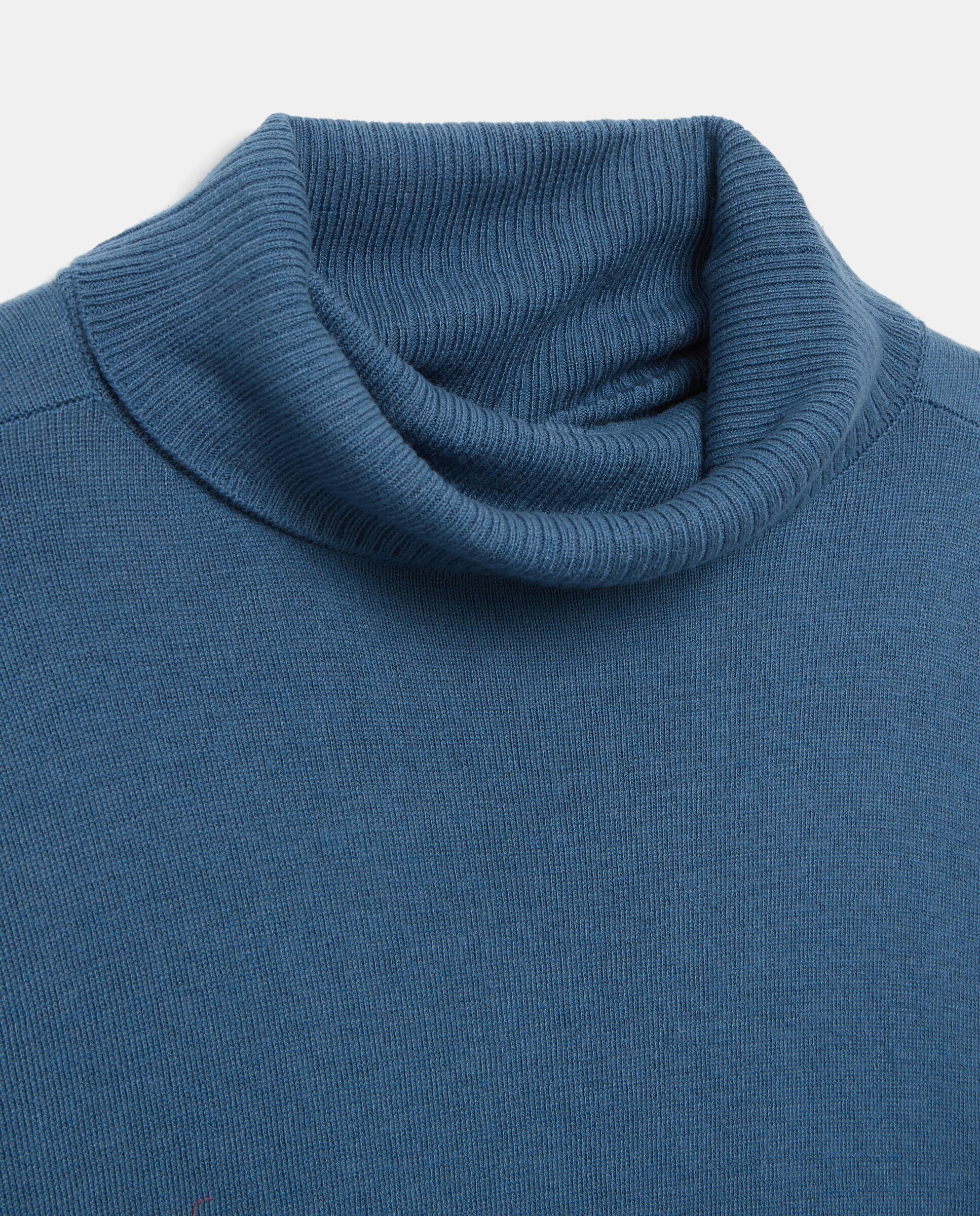Camisola de Malha Básica com Gola Alta 400 Azul-6