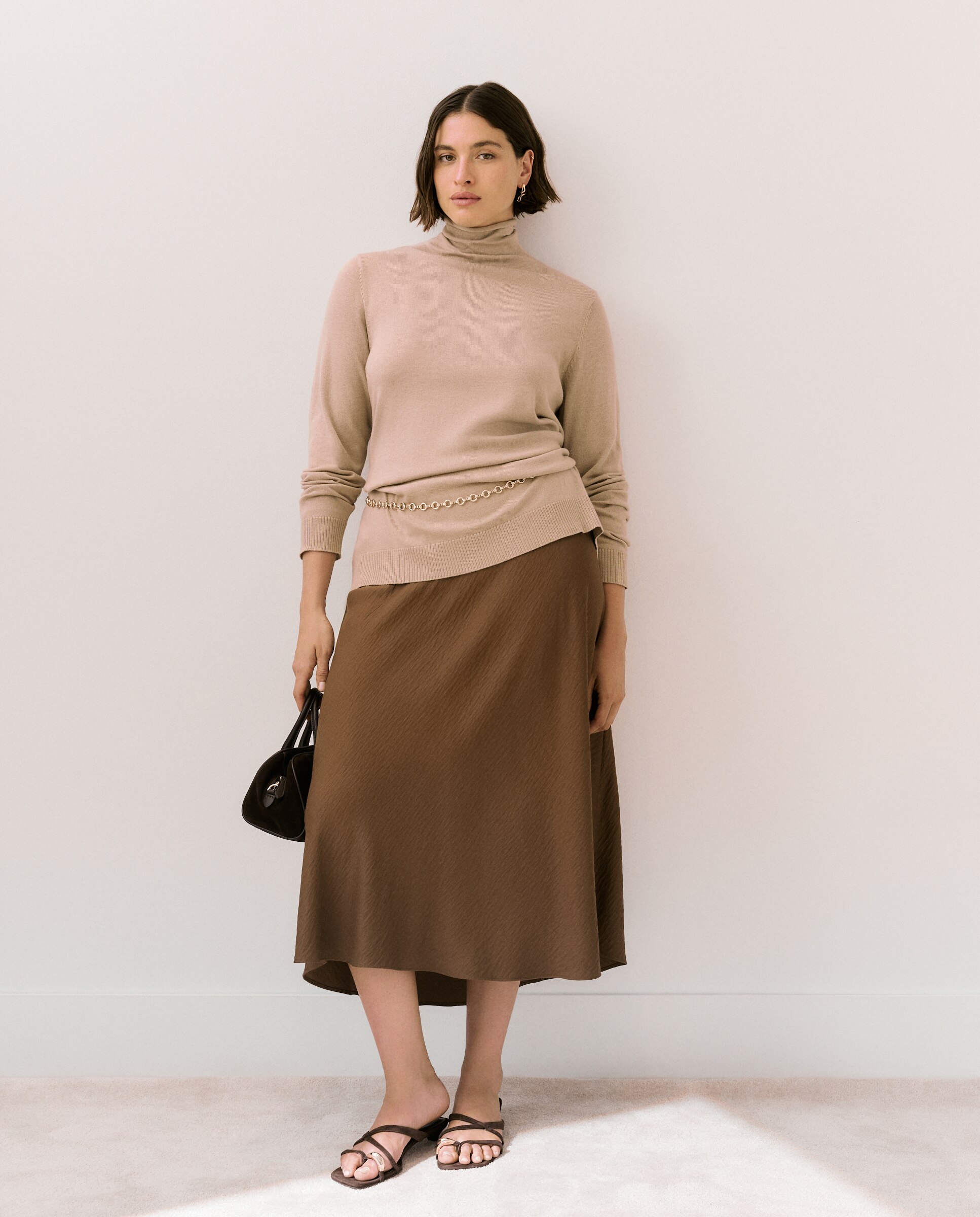 Camisola de Malha de Gola Alta Pegada 120 Cru-2