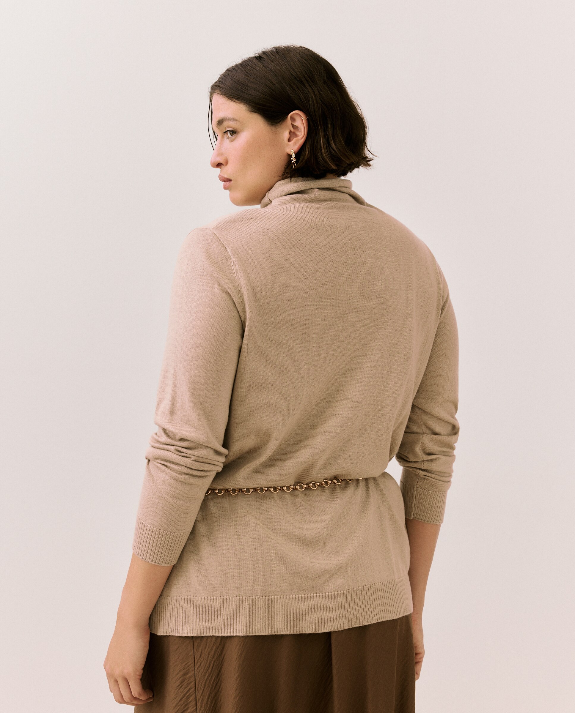 Camisola de Malha de Gola Alta Pegada 120 Cru-3
