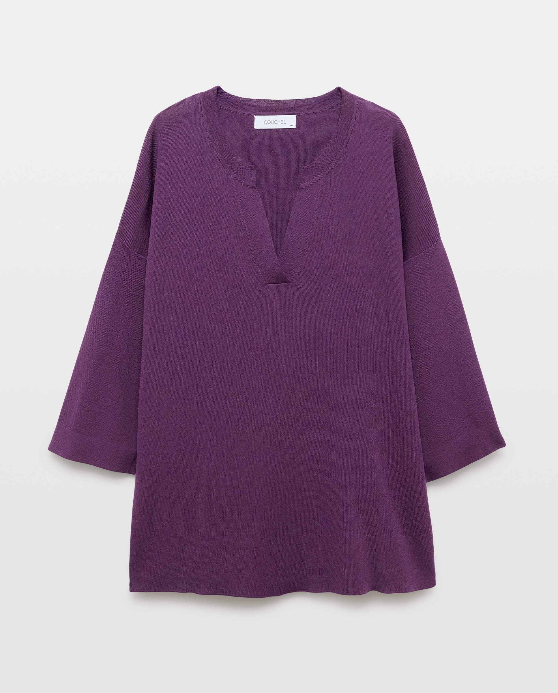 Camisola de Malha de Poliéster Lisa Roxo-5
