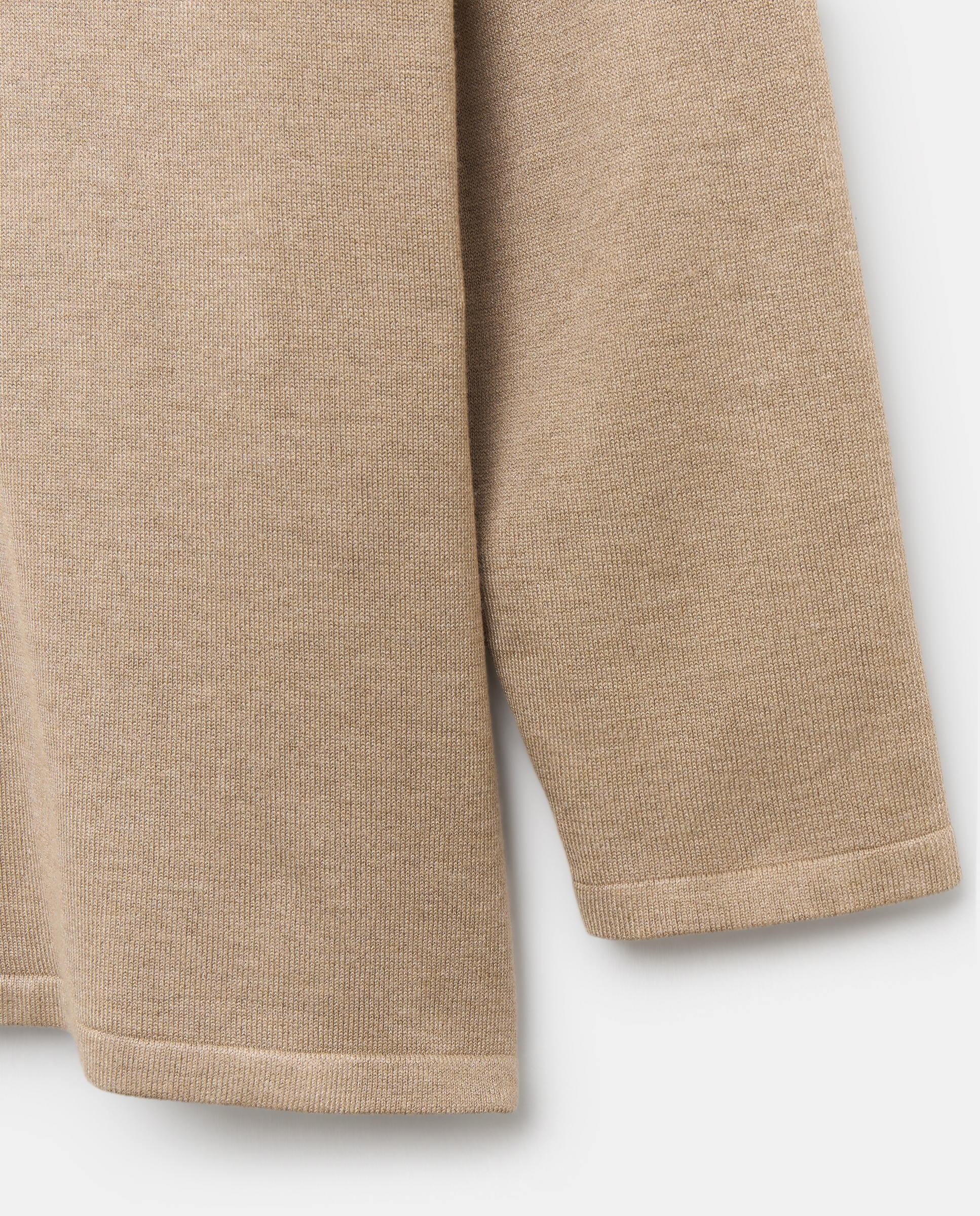 Camisola de malha básica de mulher com decote em bico Bege-5