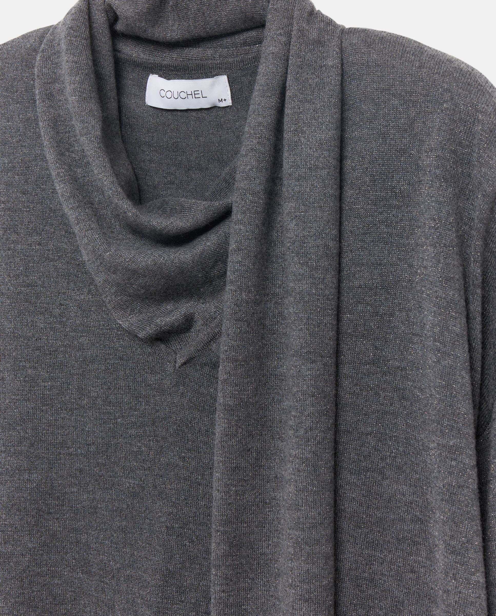 Camisola de Malha com Decote em Bico e Laço Vison Claro-5