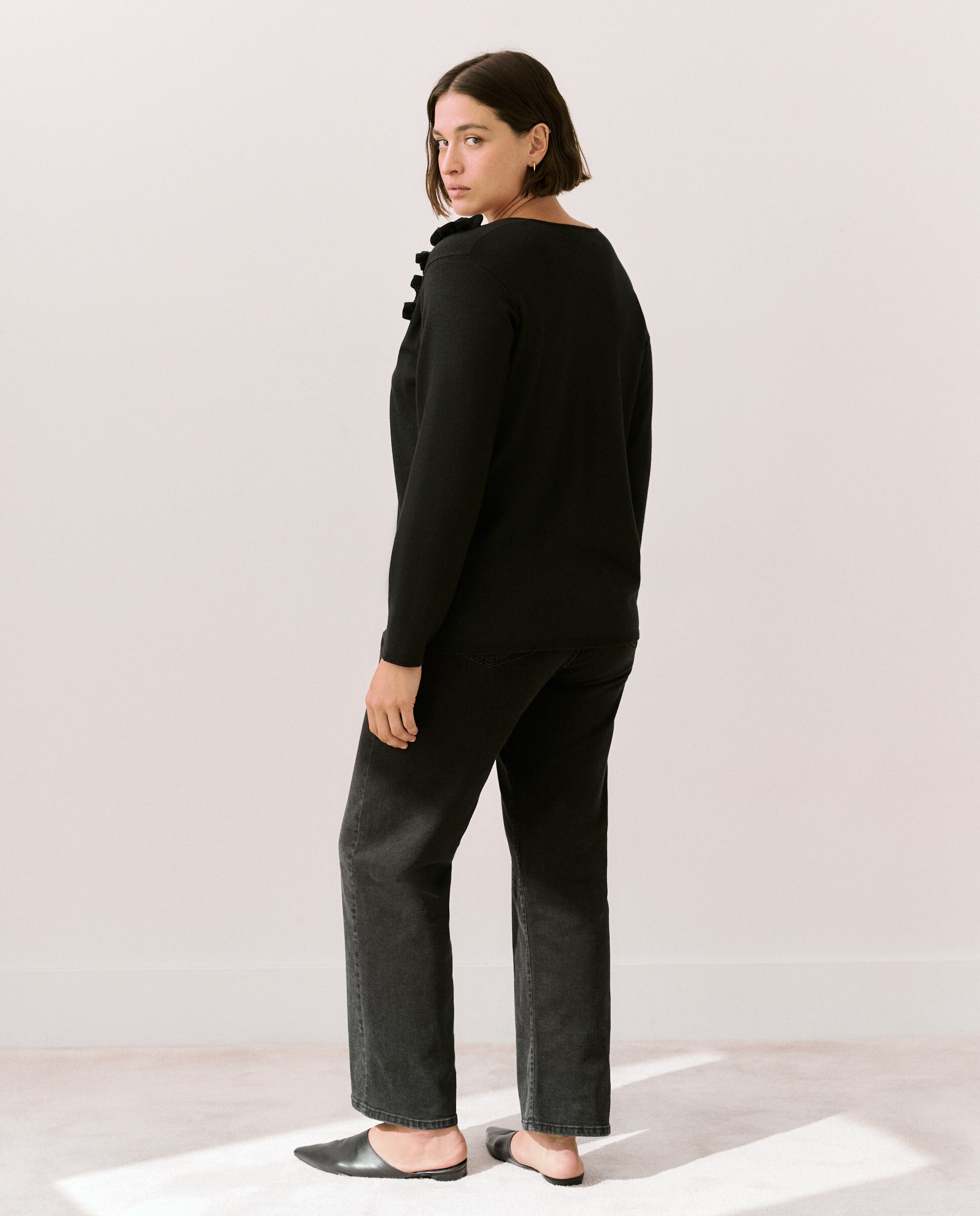 Camisola de Malha com Decote em Bico 830 Antracite-3