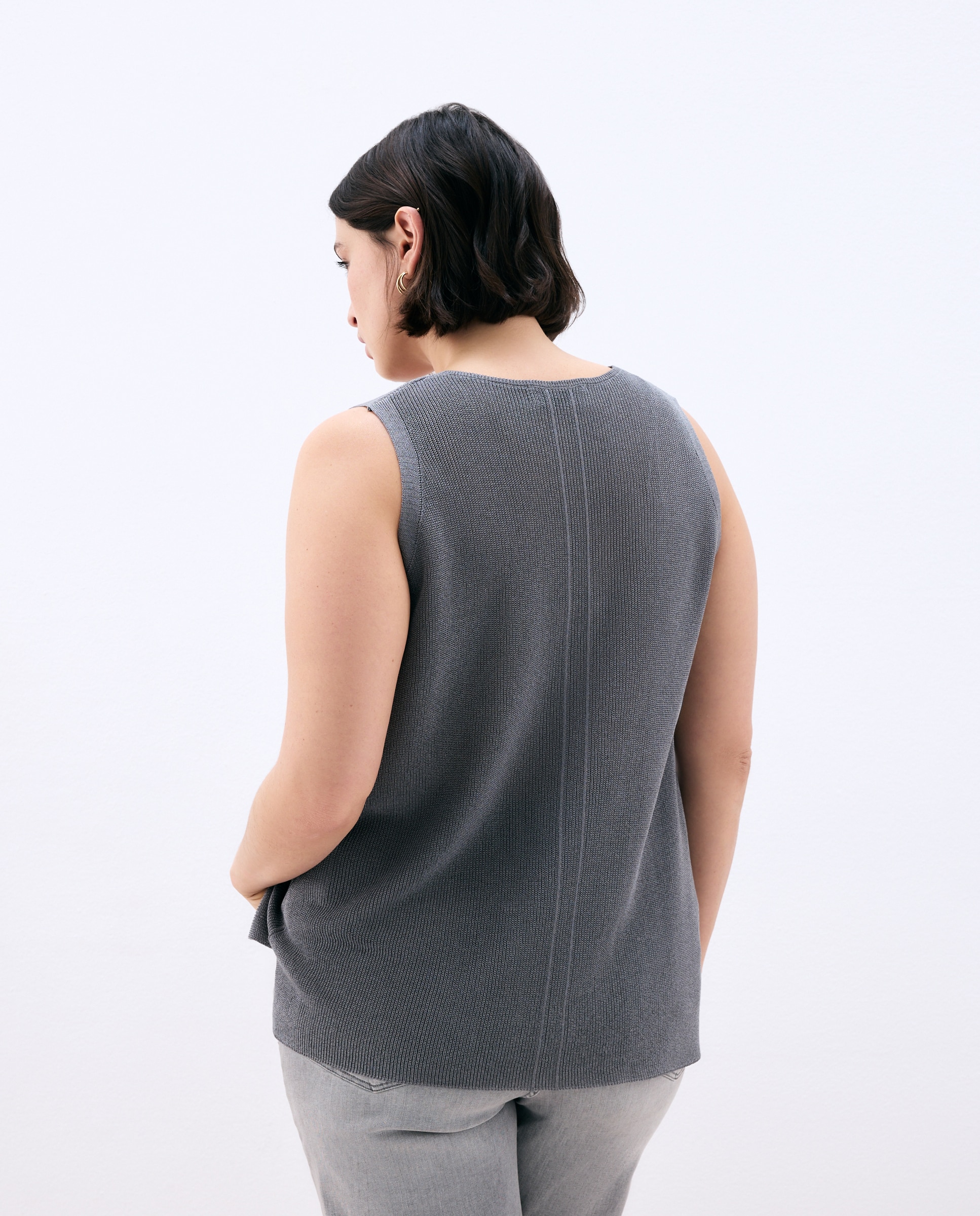 Camisola de Malha com Estrutura de Fio Metalizado Prata-4
