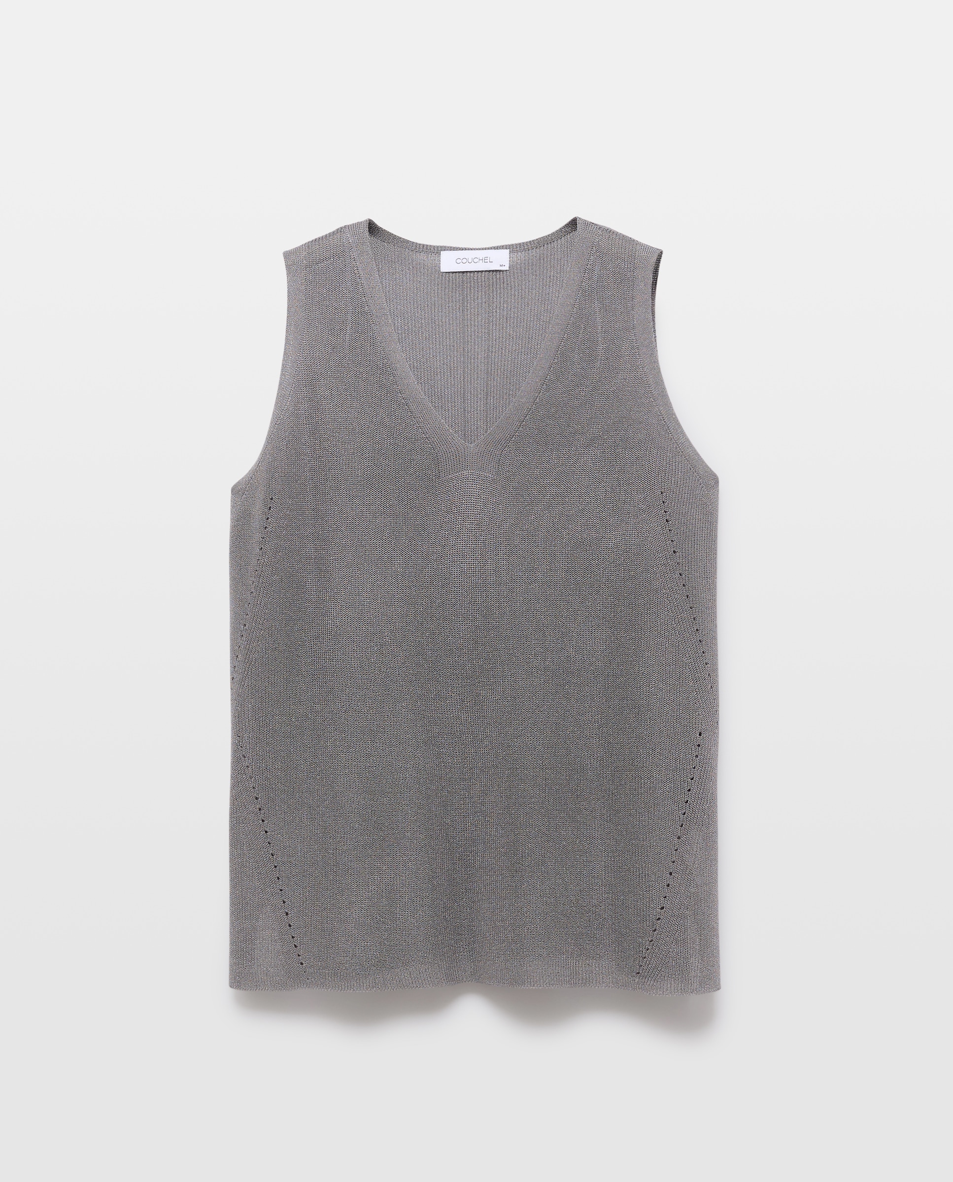 Camisola de Malha com Estrutura de Fio Metalizado Prata-5