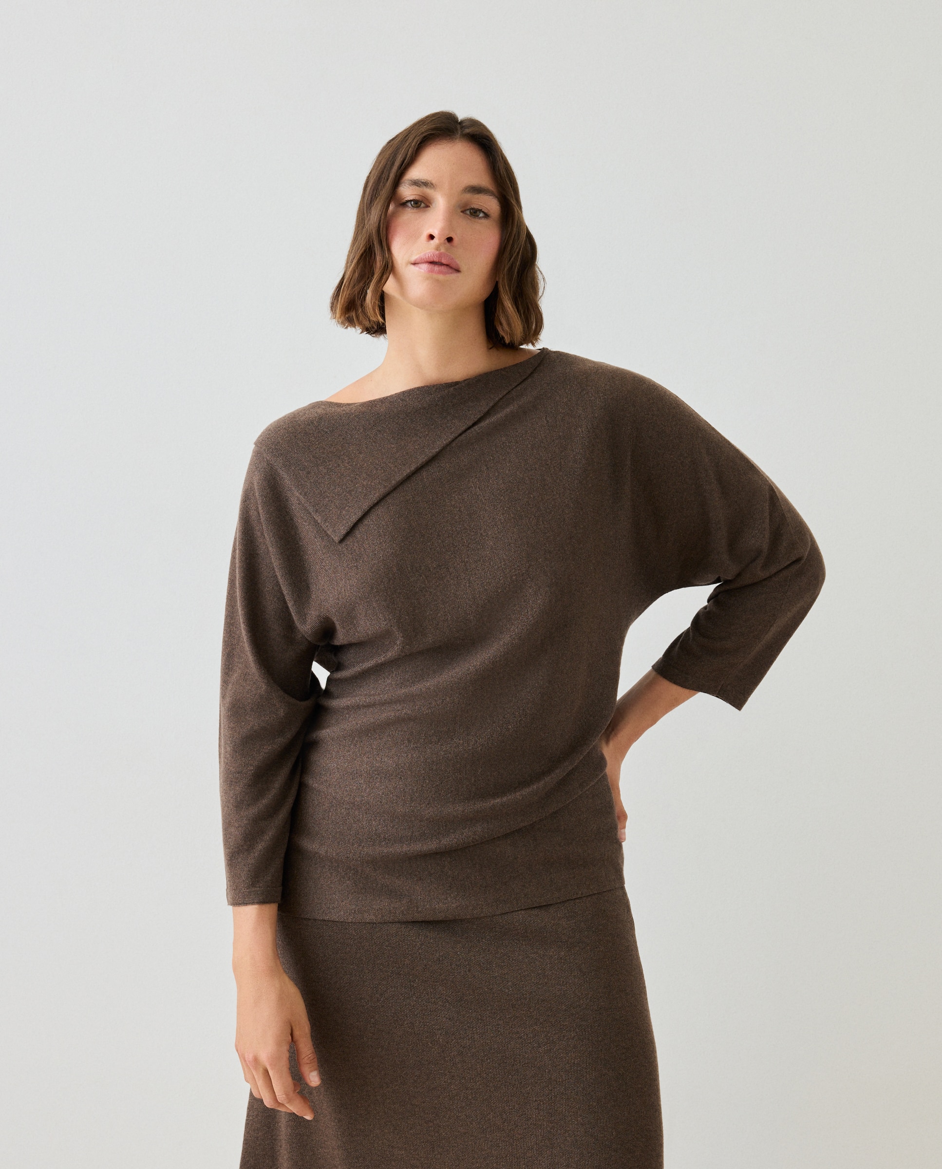 Jersey de mujer de cuello asimétrico - Couchel - 790 Bronce 790 Bronce-1