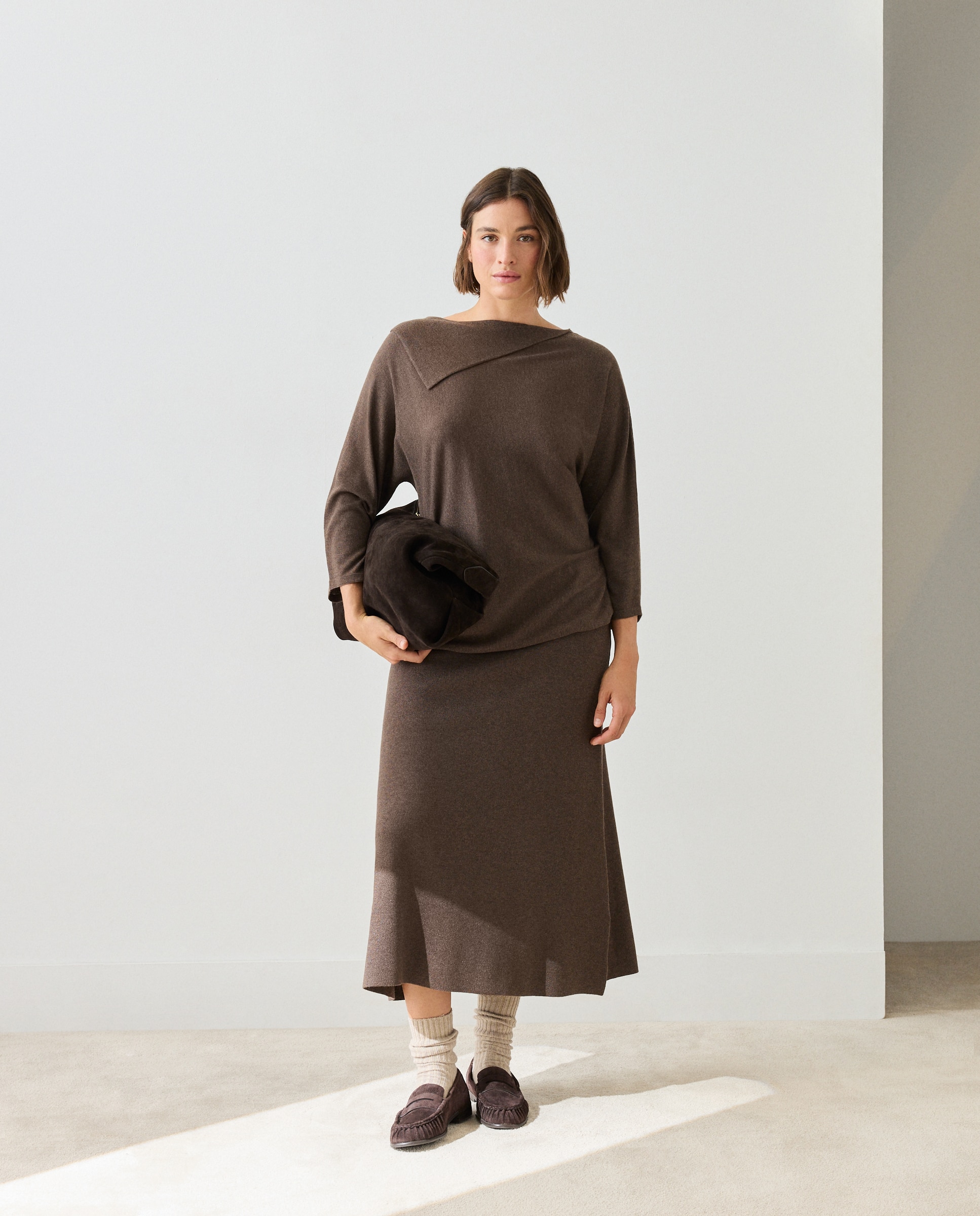 Jersey de mujer de cuello asimétrico - Couchel - 790 Bronce 790 Bronce-2