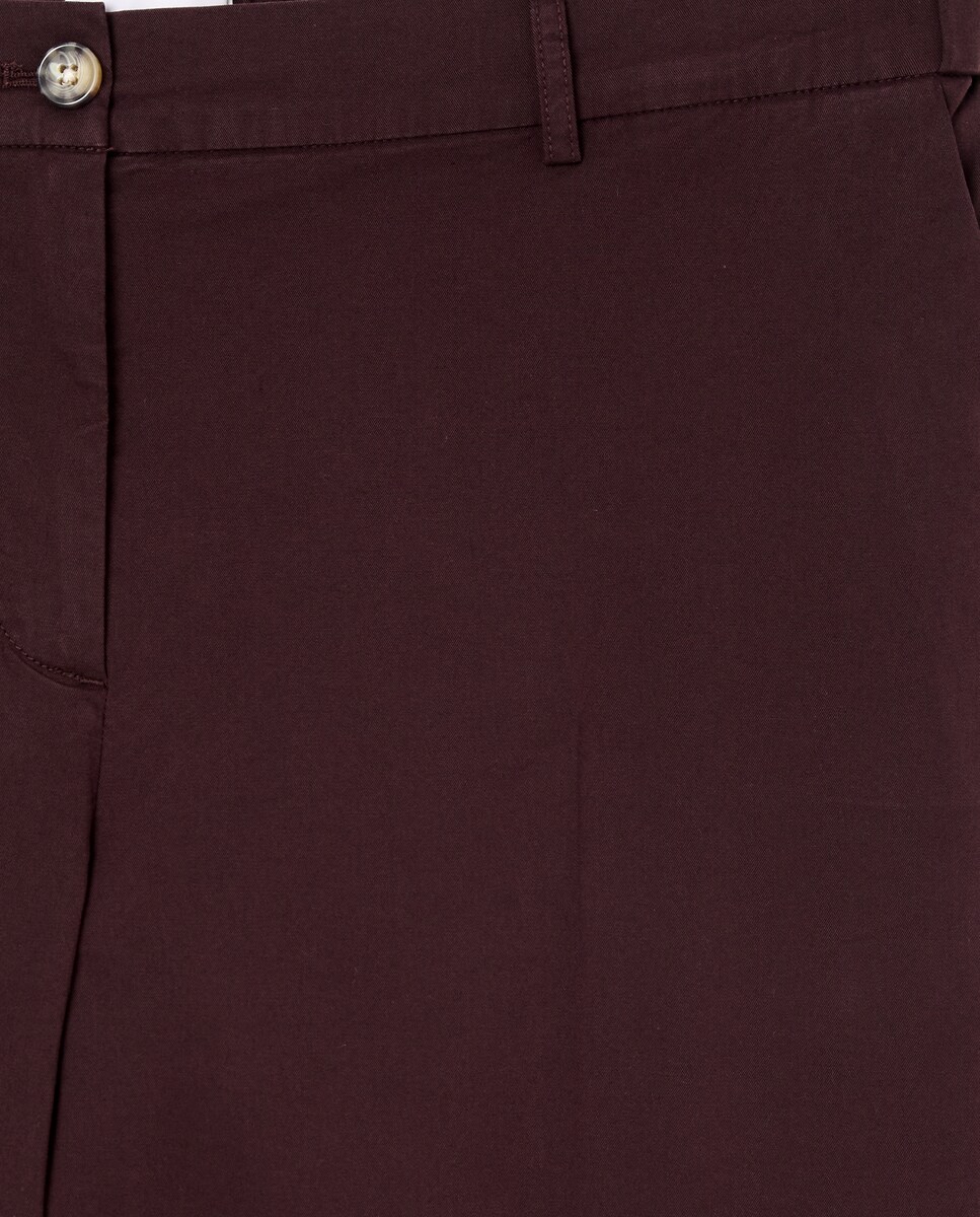 Calças regular de algodão Bordeaux-5