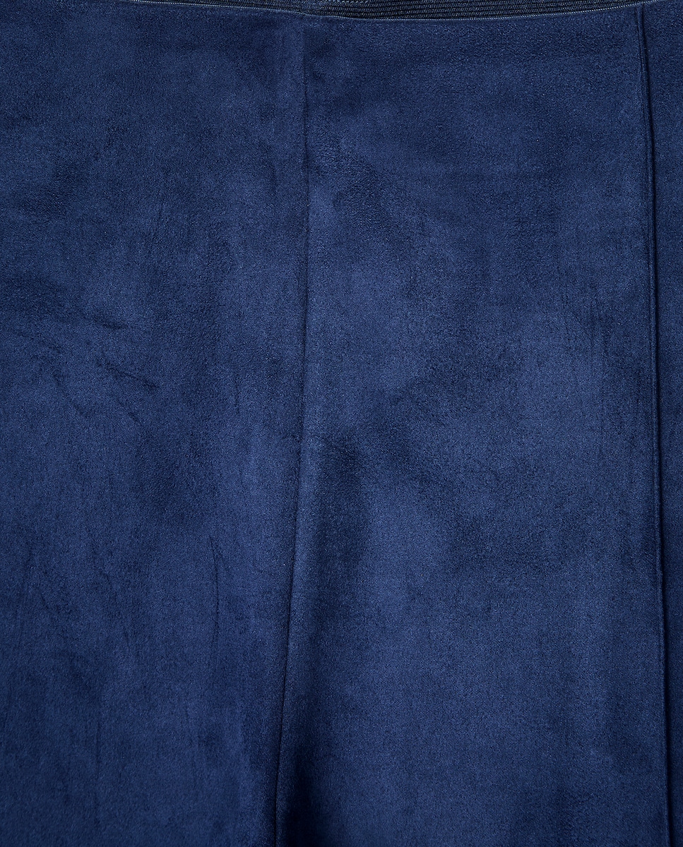 Calças de Efeito de Camurça 430 Azul Escuro-5