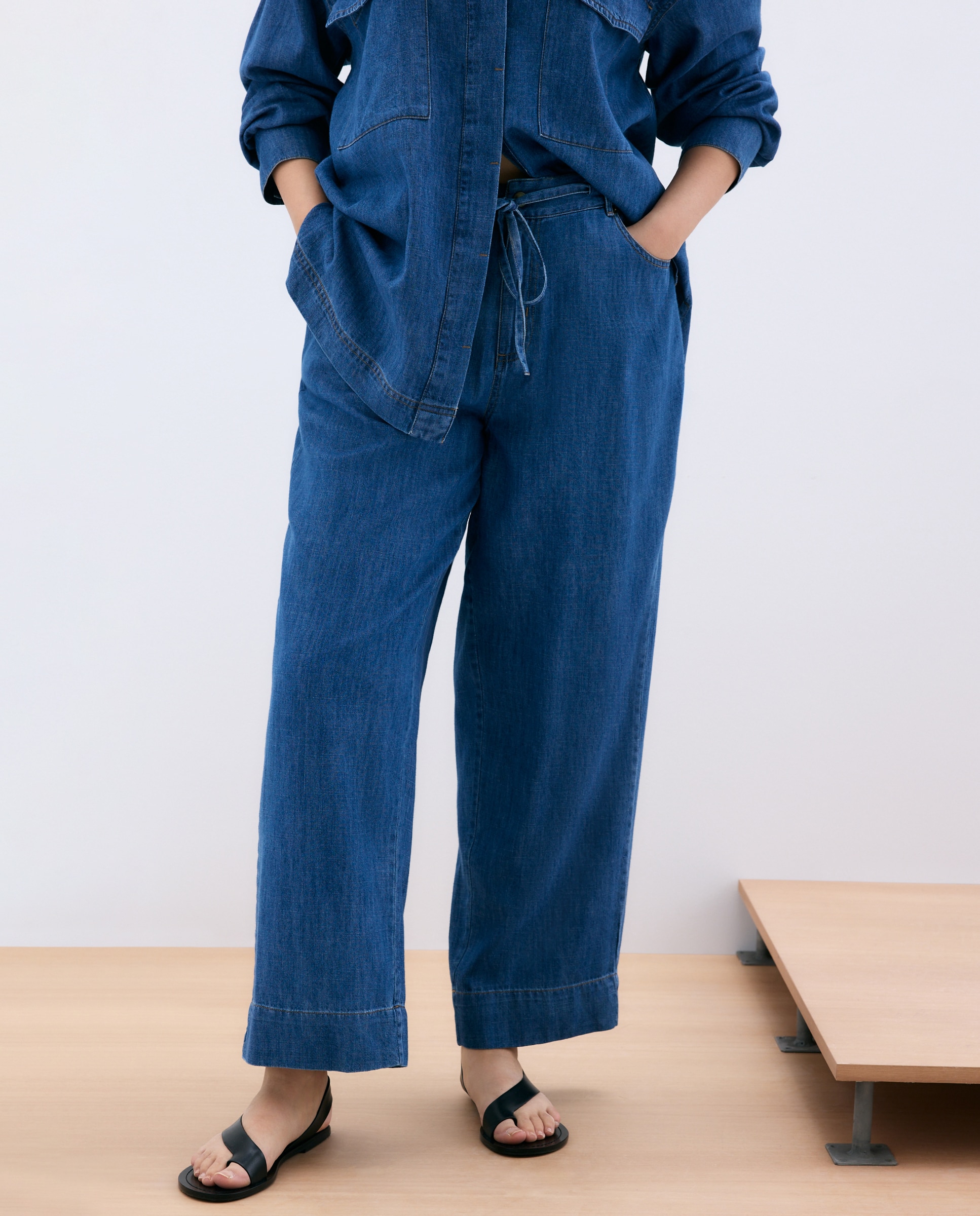 Jeans Largas com Cinco Bolsos Azul pálido-2