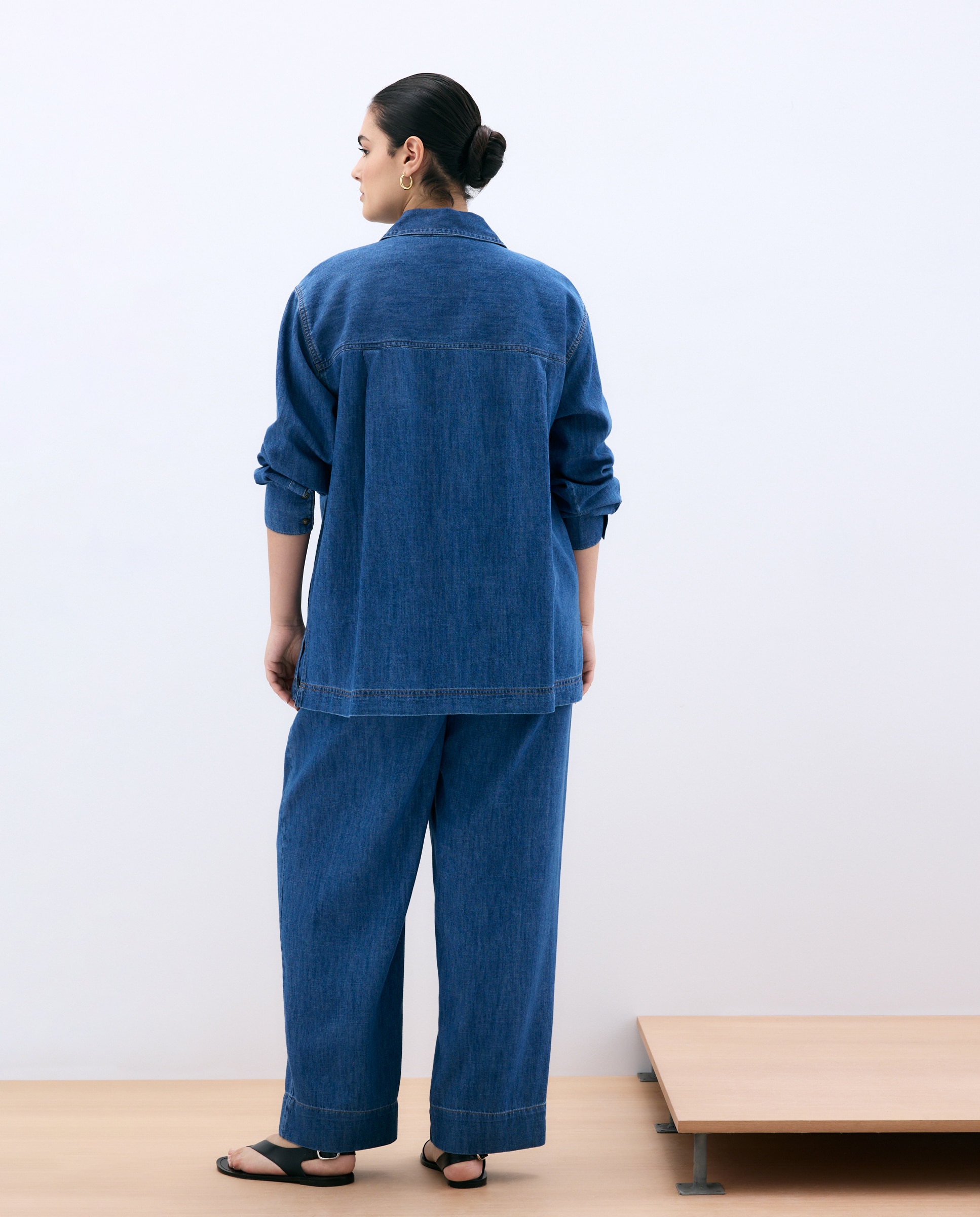 Jeans Largas com Cinco Bolsos Azul pálido-3
