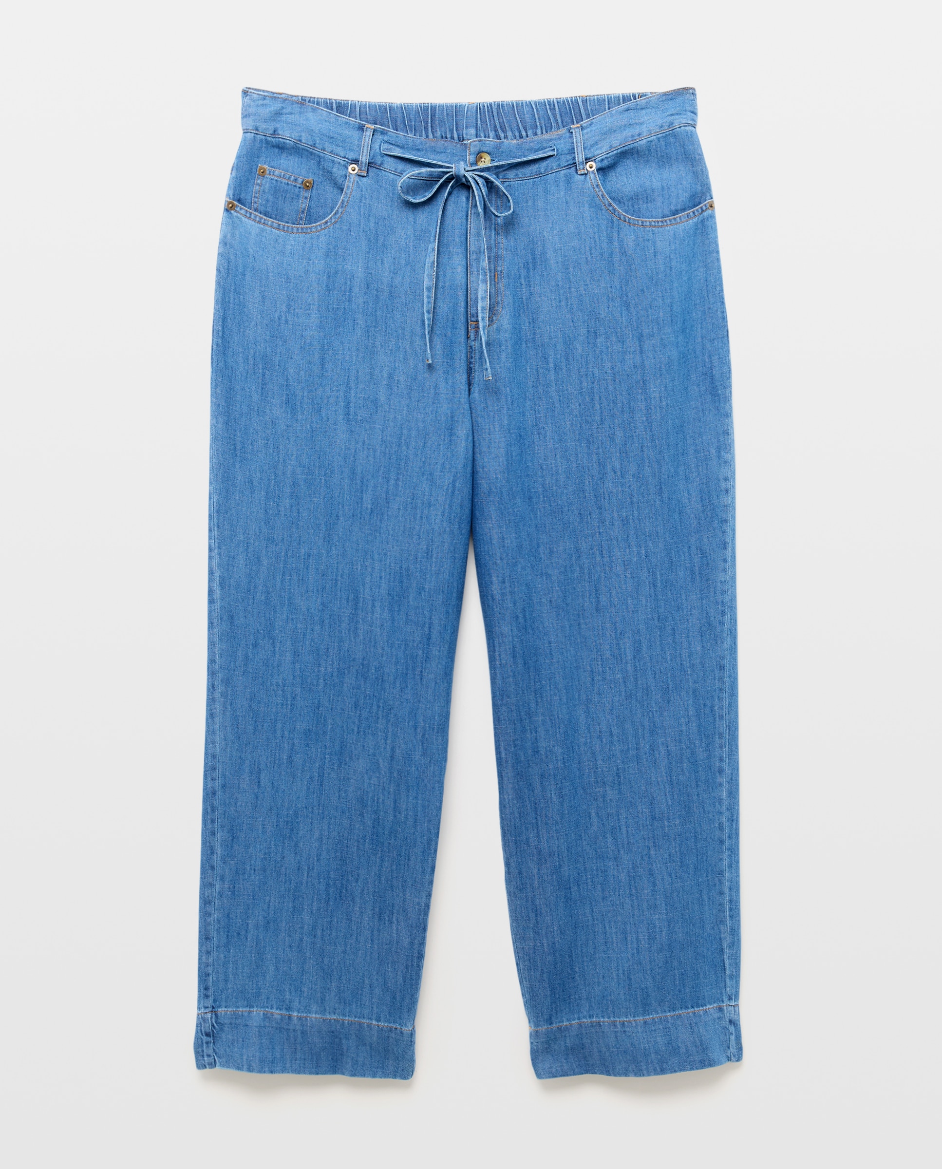 Jeans Largas com Cinco Bolsos Azul pálido-4