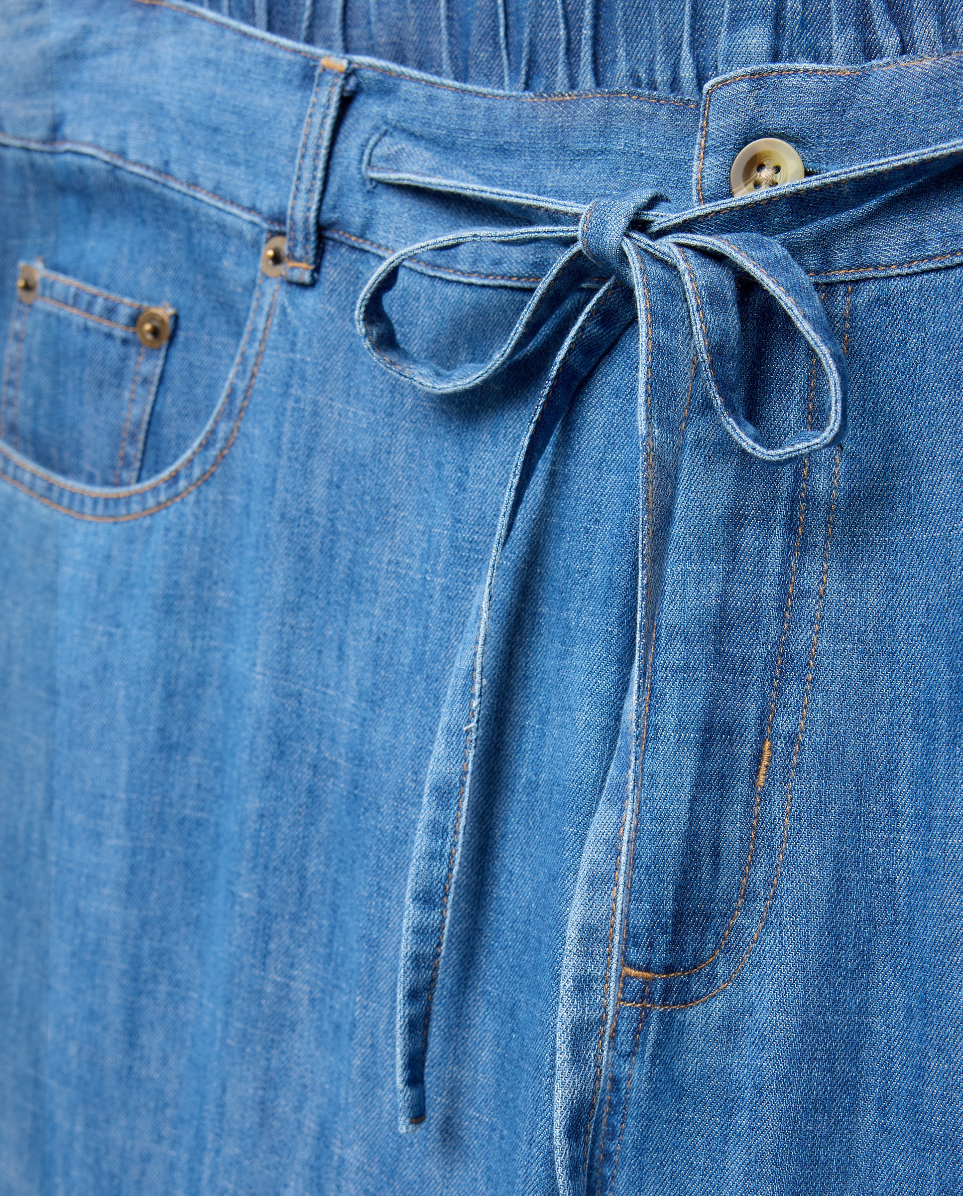 Jeans Largas com Cinco Bolsos Azul pálido-5