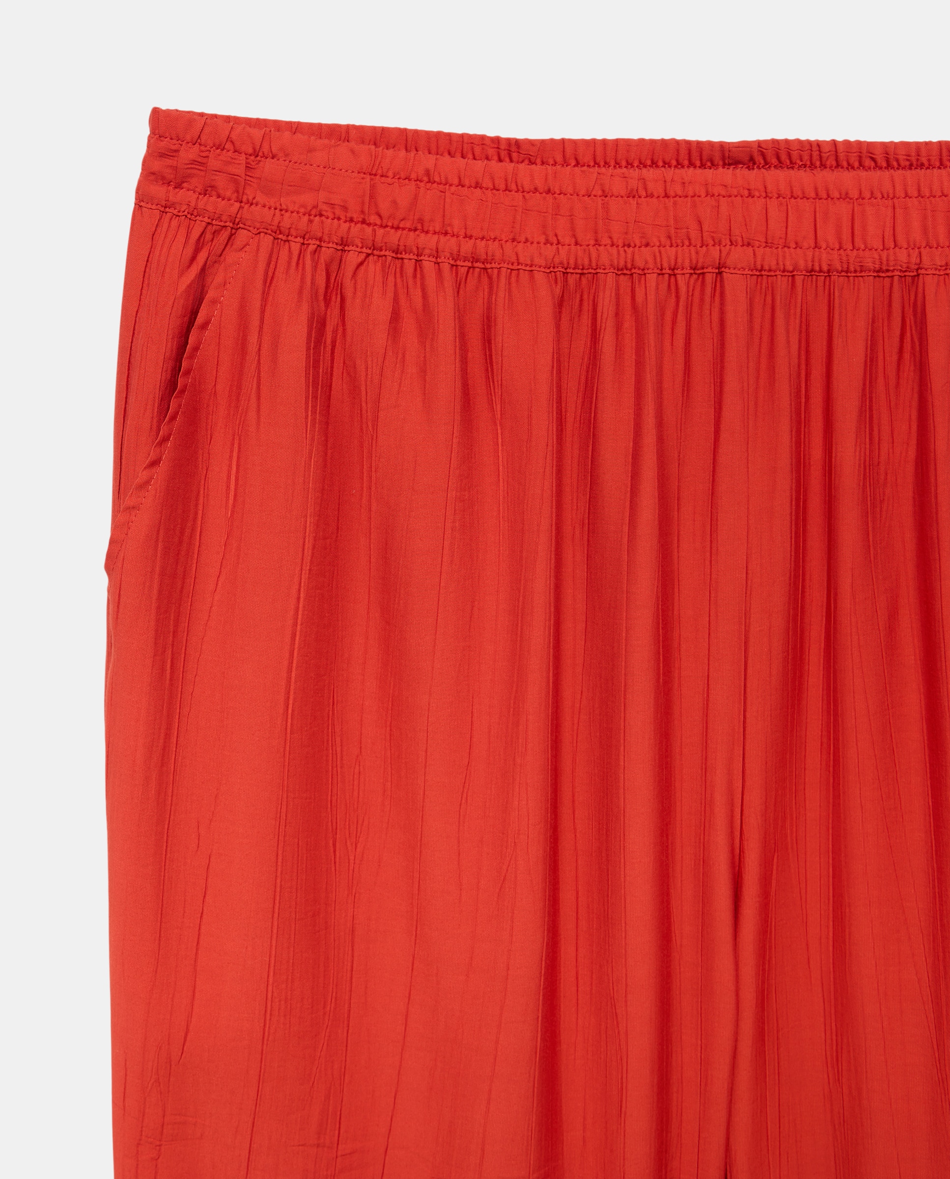 Imagen 5 de Pantalón fluido de mujer con efecto arrugado - Couchel - Marrón Marrón
