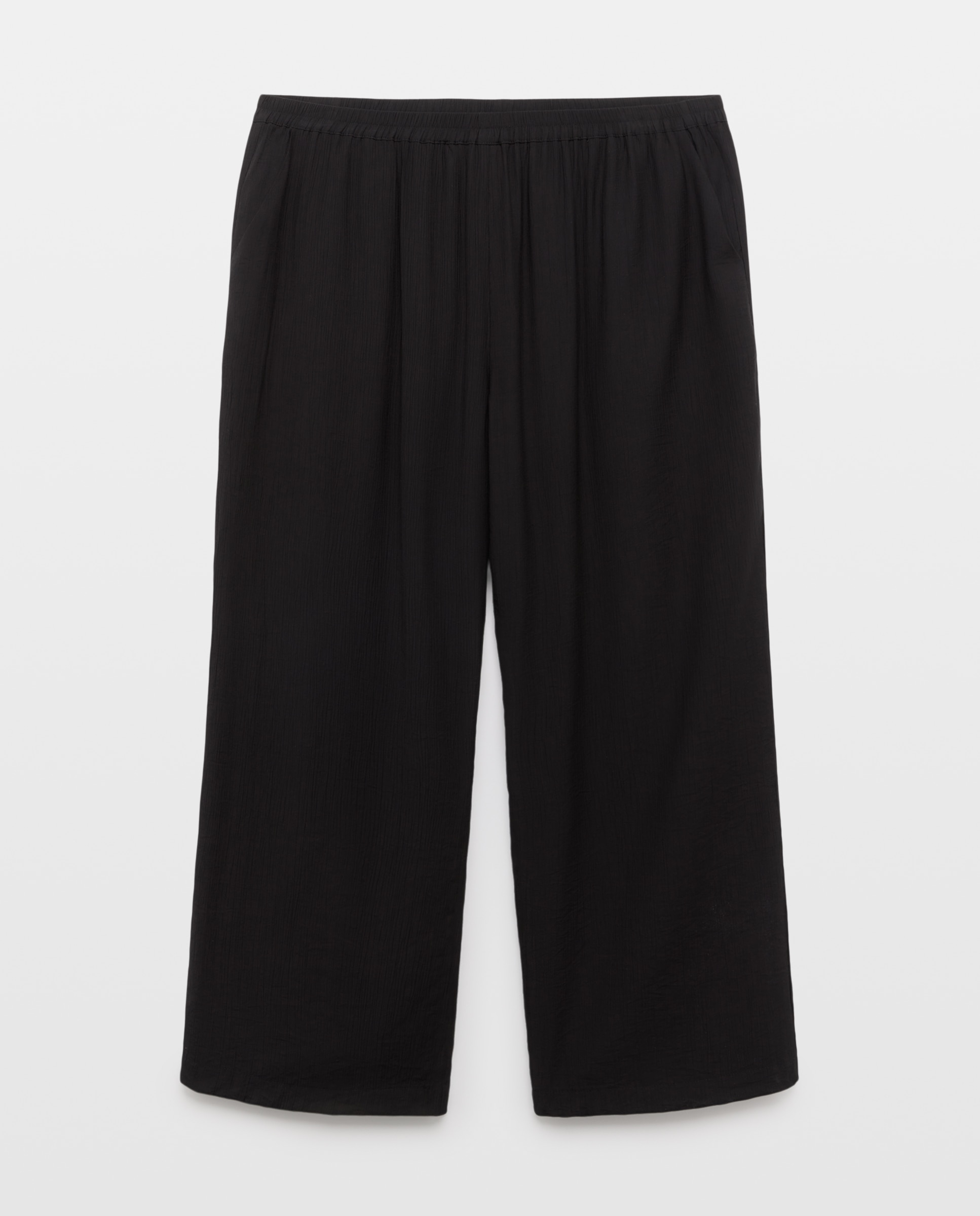 Pantalón fluido de mujer efecto arrugado - Couchel - Negro Negro-4