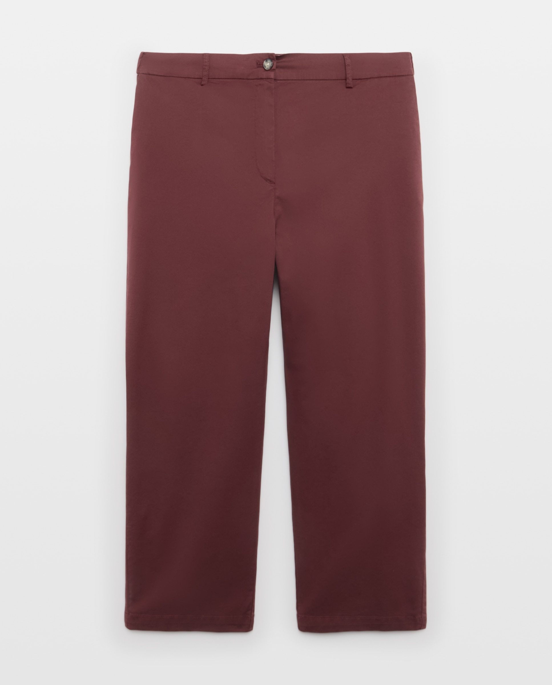 Pantalón ancho liso de mujer - Couchel - Burdeos Burdeos-4