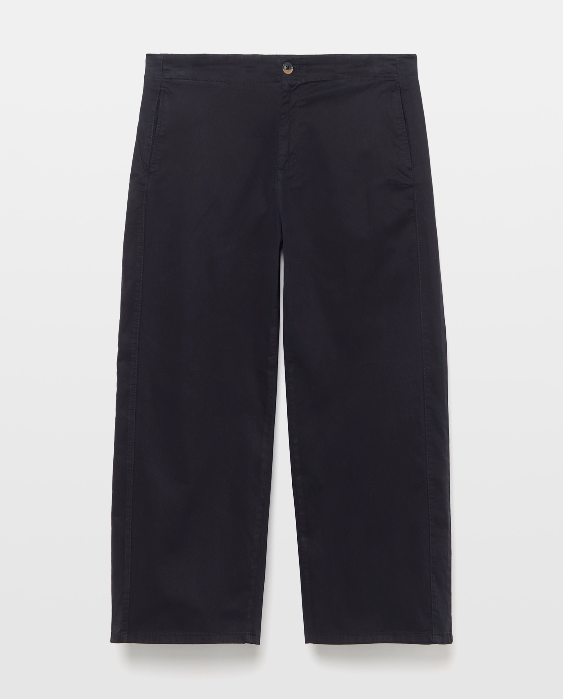 Pantalón ancho de mujer con cinturilla - Couchel - Azul marino Azul marino-4