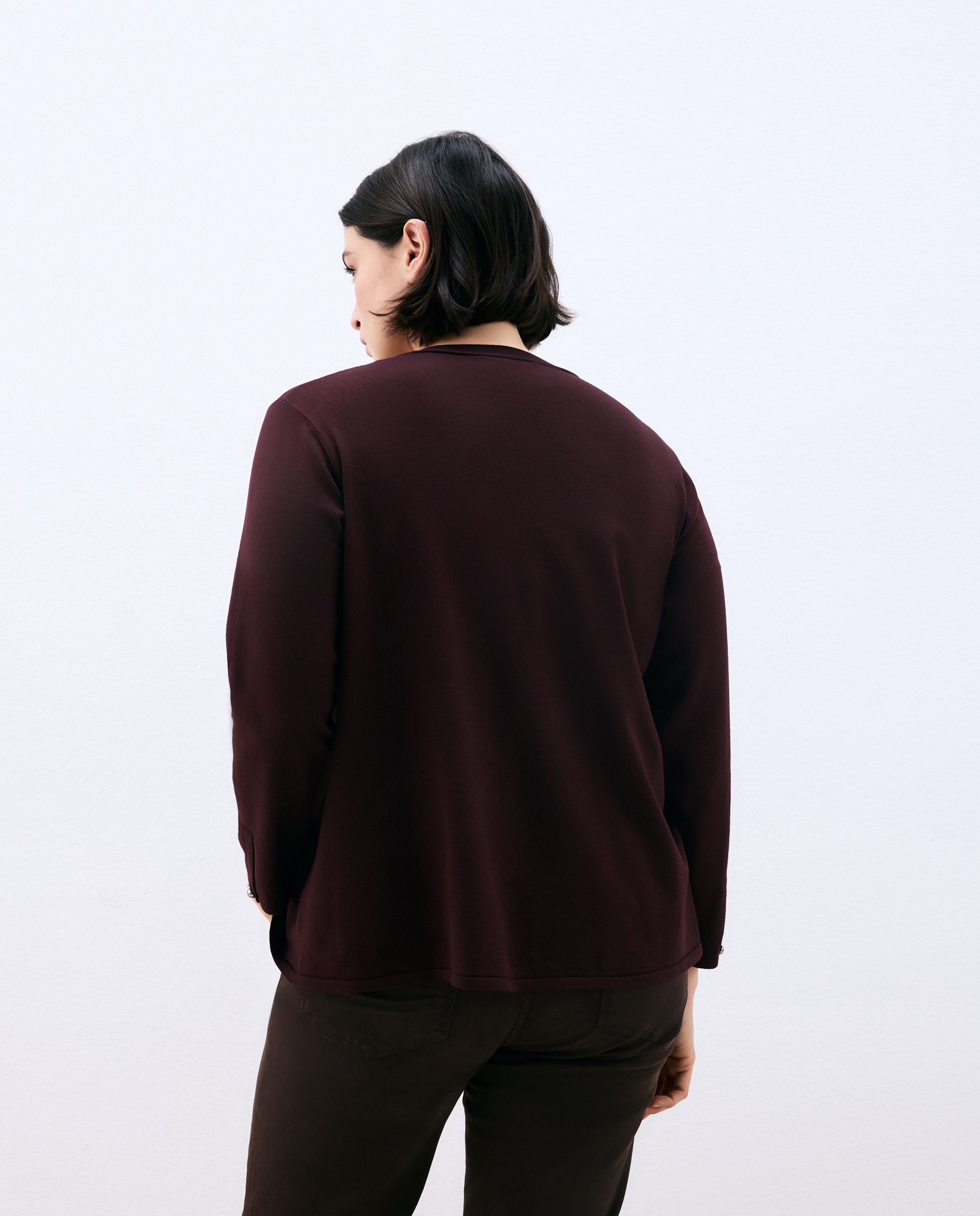 Cardigan de Viscose Liso 291 Beringela-5