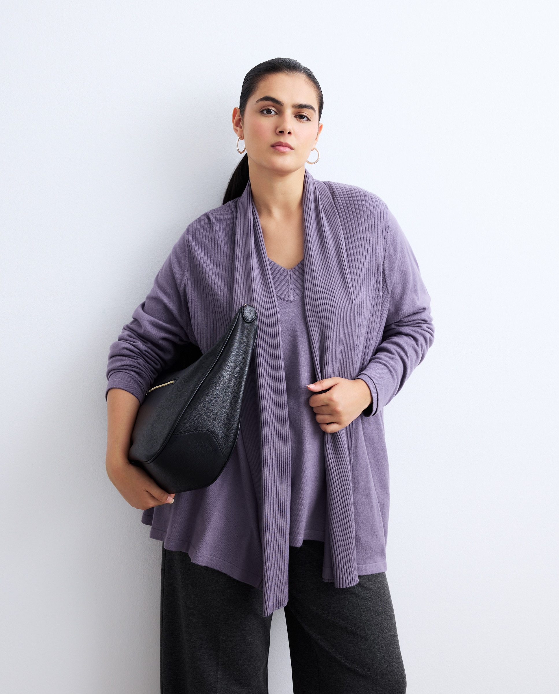 Casaco de Malha Comprido  Roxo-1