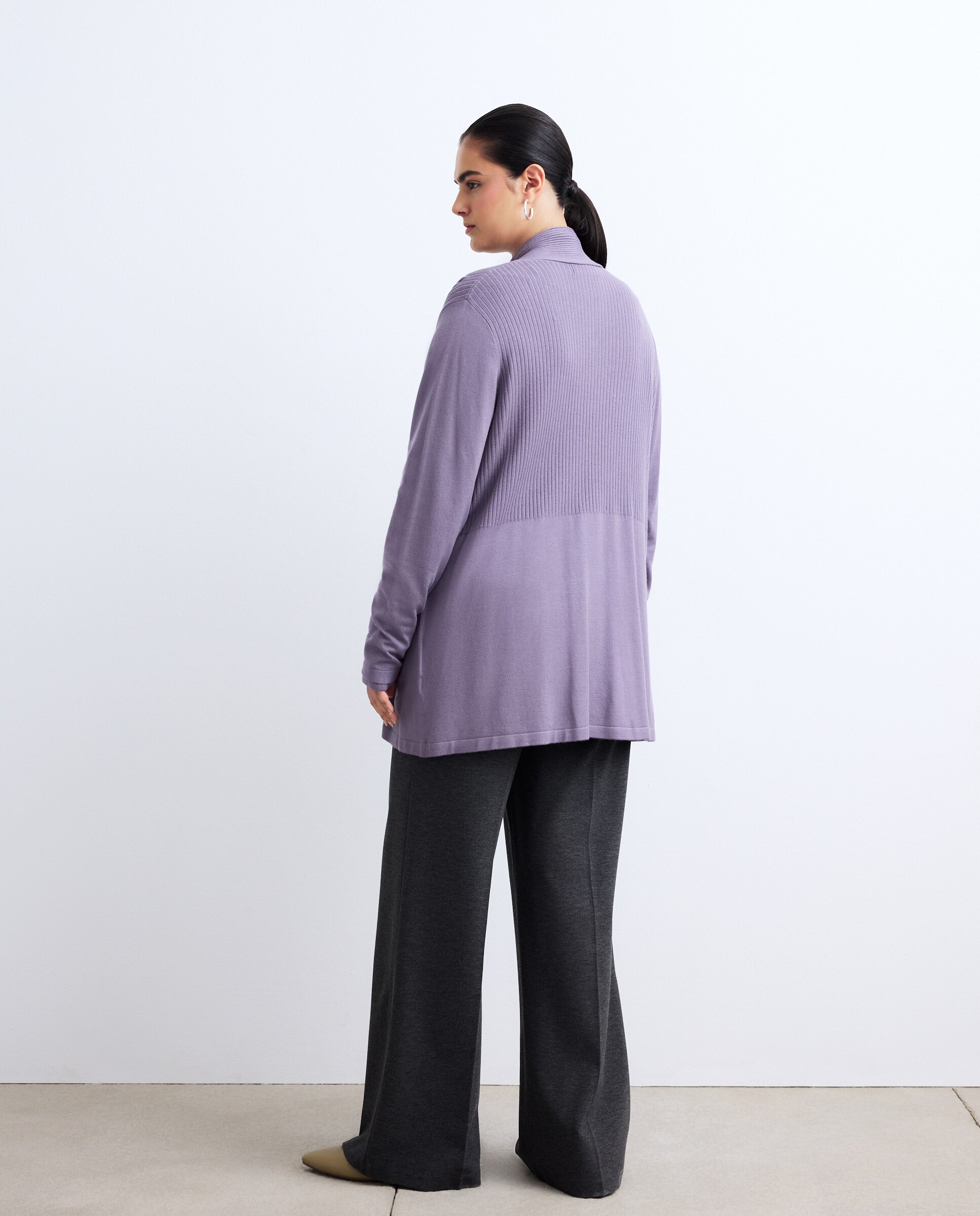 Casaco de Malha Comprido  Roxo-3