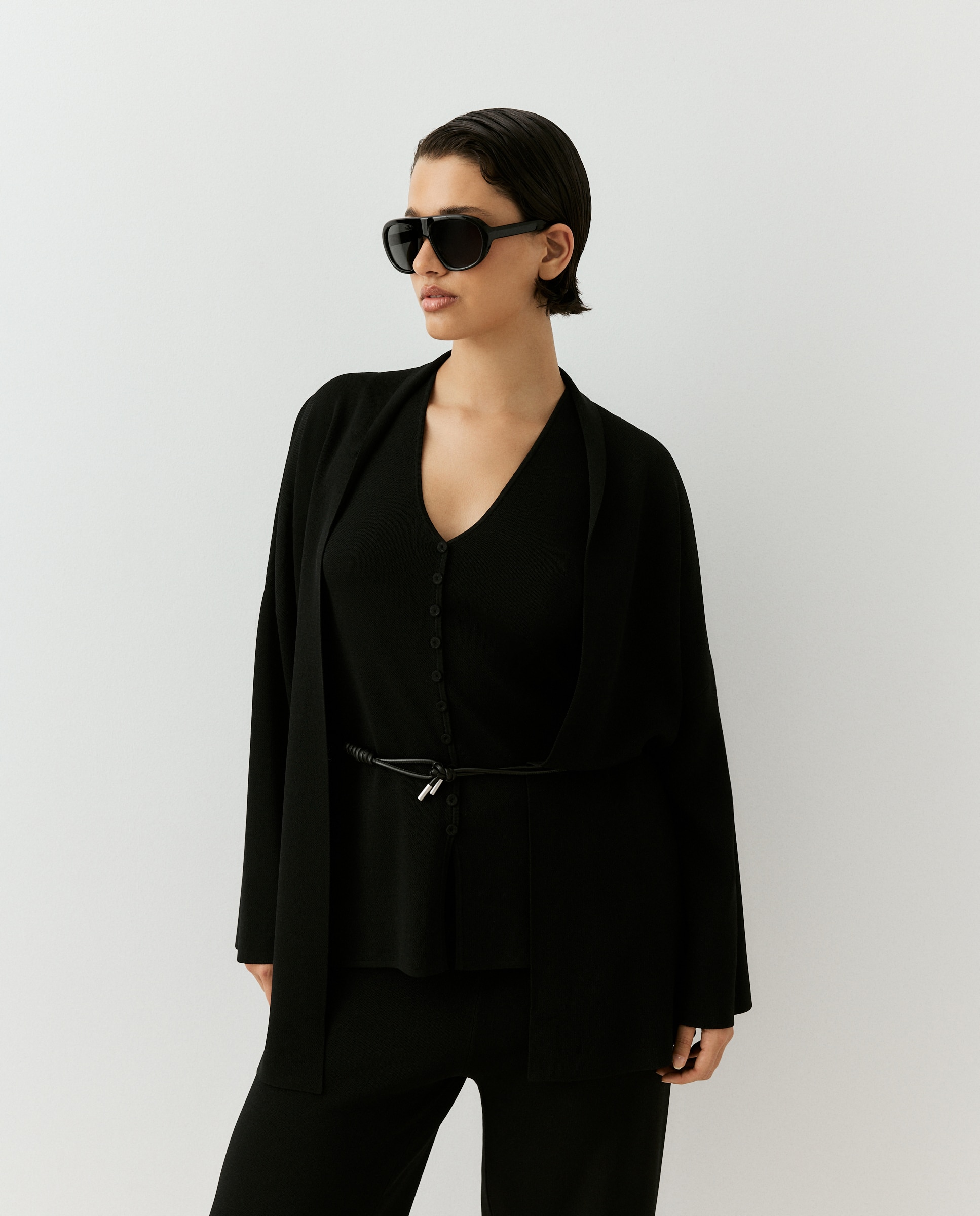 Imagen 3 de Chaqueta de mujer en punto milano - Couchel - Negro Negro