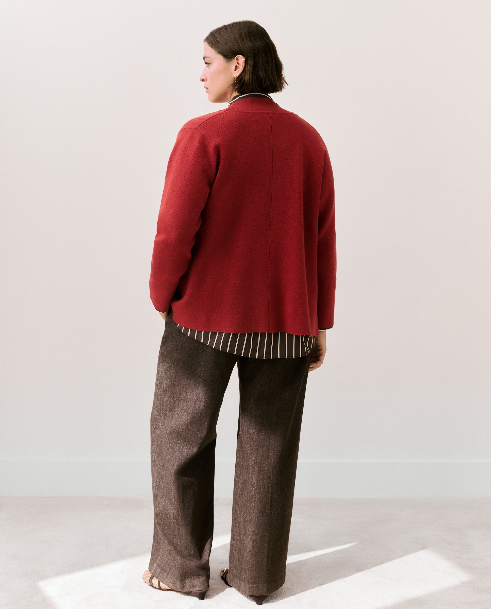 Cardigan de Malha com Fecho de Correr 600 Vermelho-3