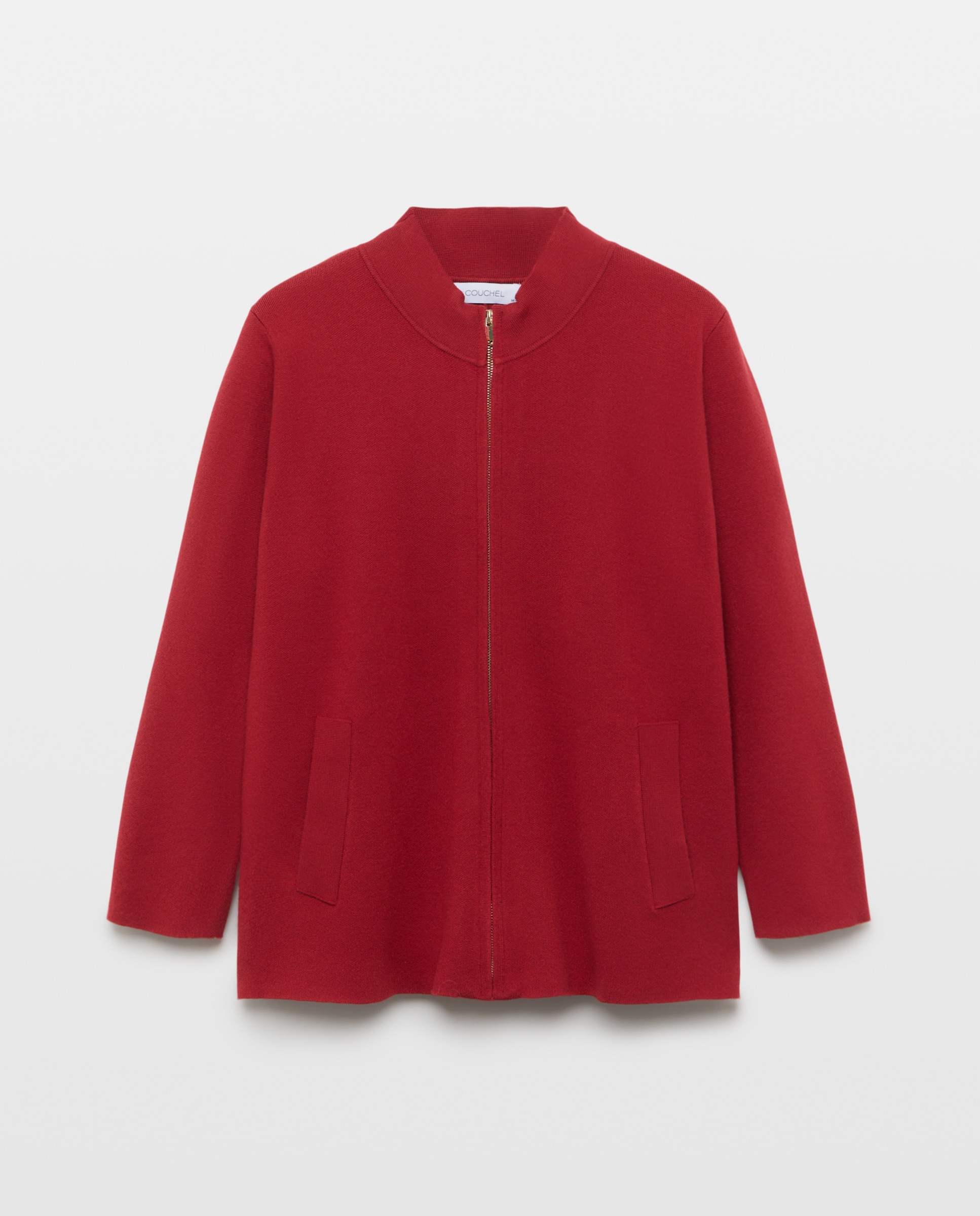 Cardigan de Malha com Fecho de Correr 600 Vermelho-4