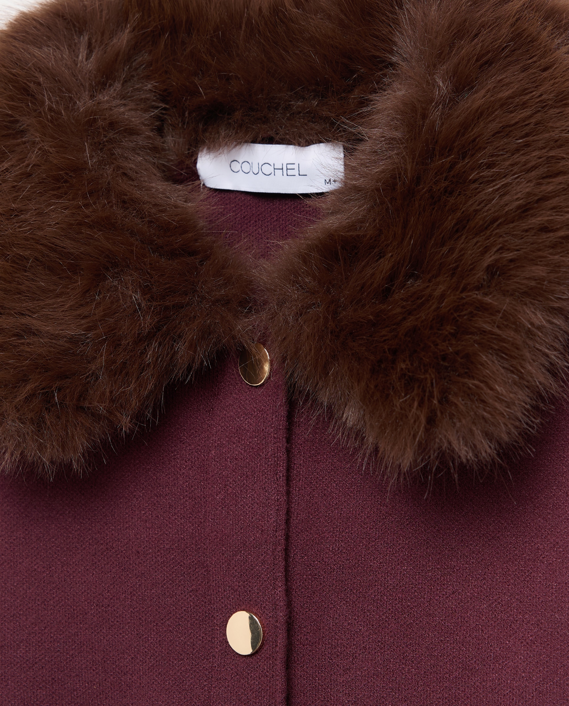 Cardigan de Malha Grossa com Pelo na Gola 290 Bordeaux-6