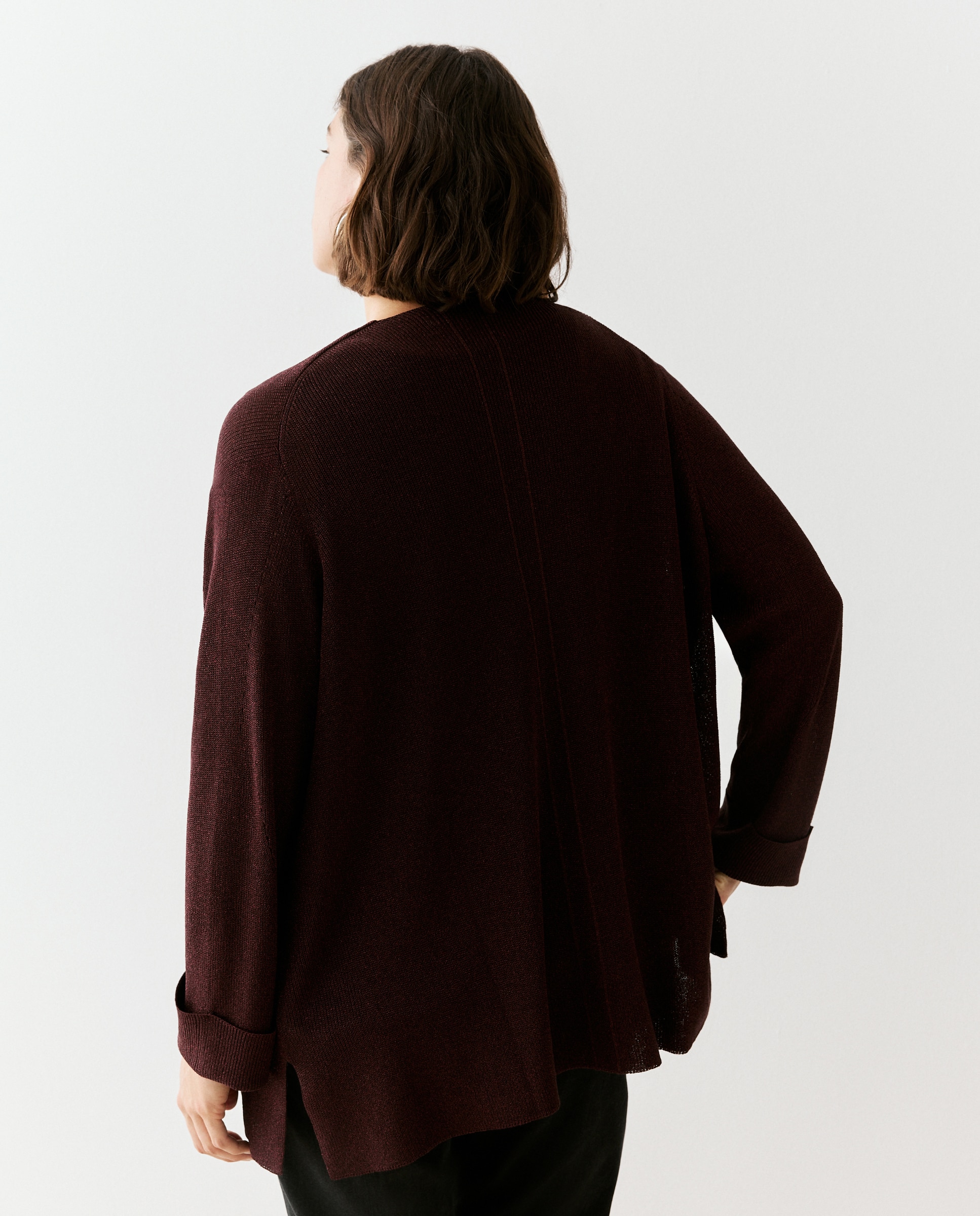 Imagen 4 de Chaqueta lisa de manga larga de mujer - Couchel - Burdeos Burdeos
