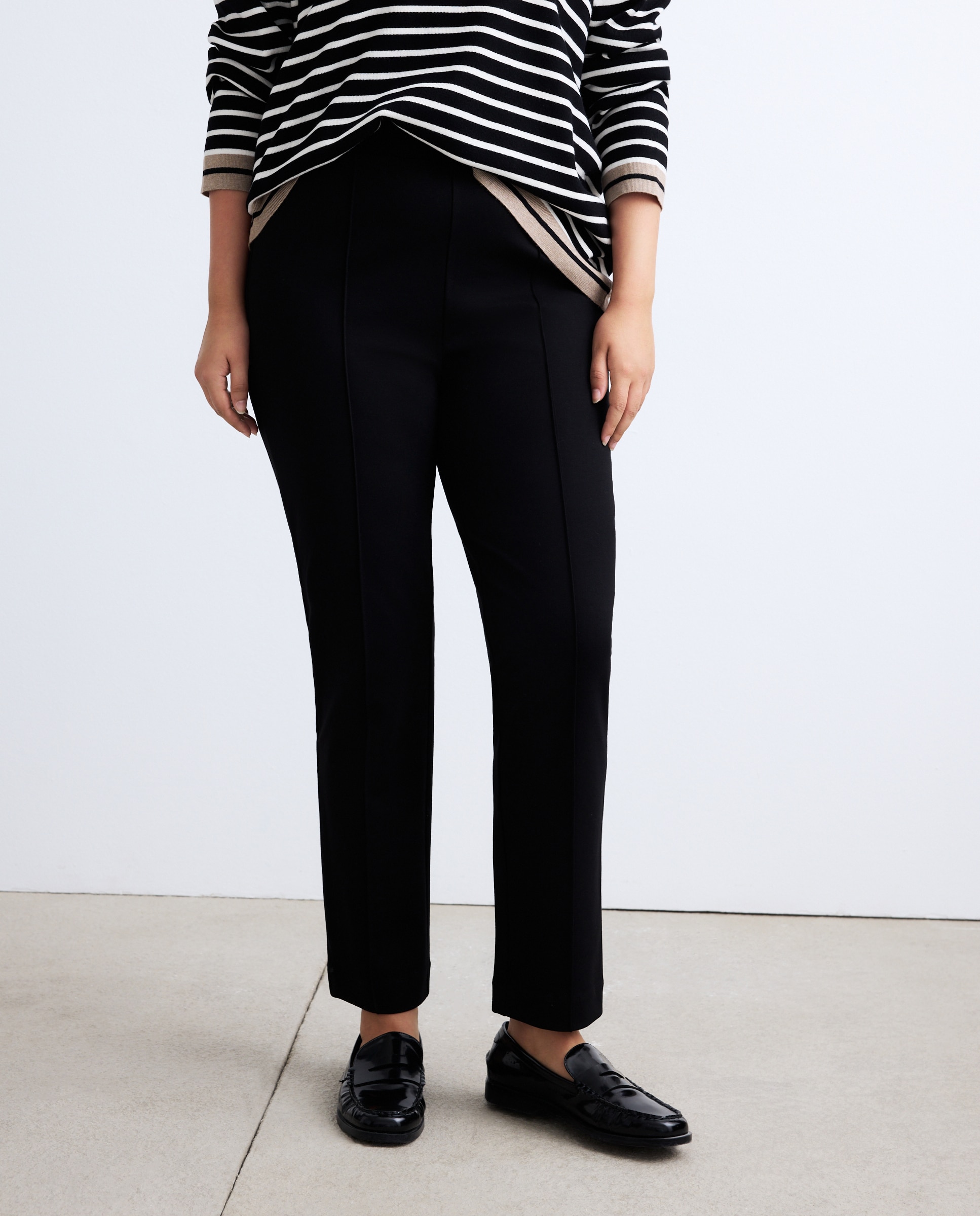 Leggins de punto lisos de mujer - Couchel - Negro Negro-2