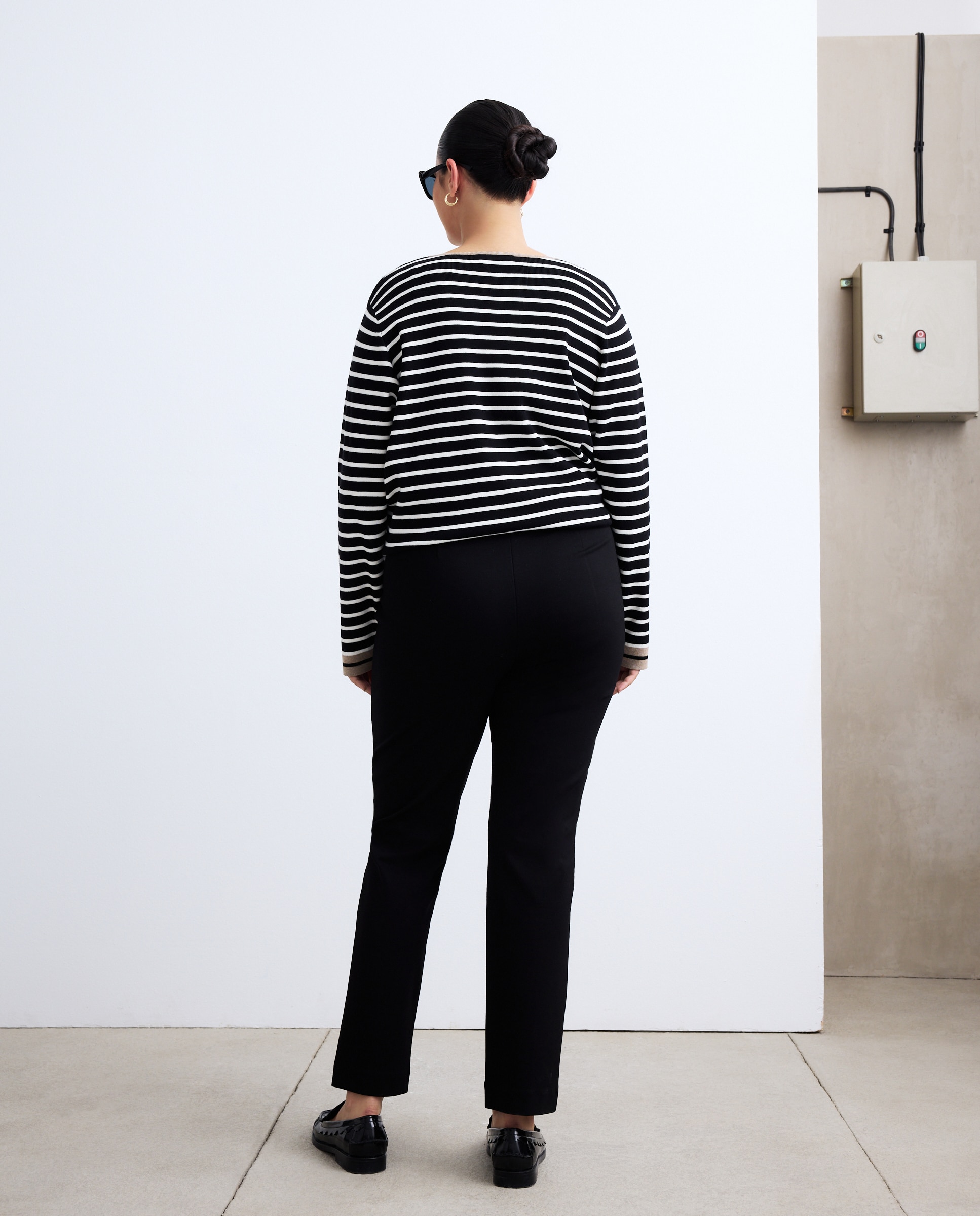 Leggins de punto lisos de mujer - Couchel - Negro Negro-3