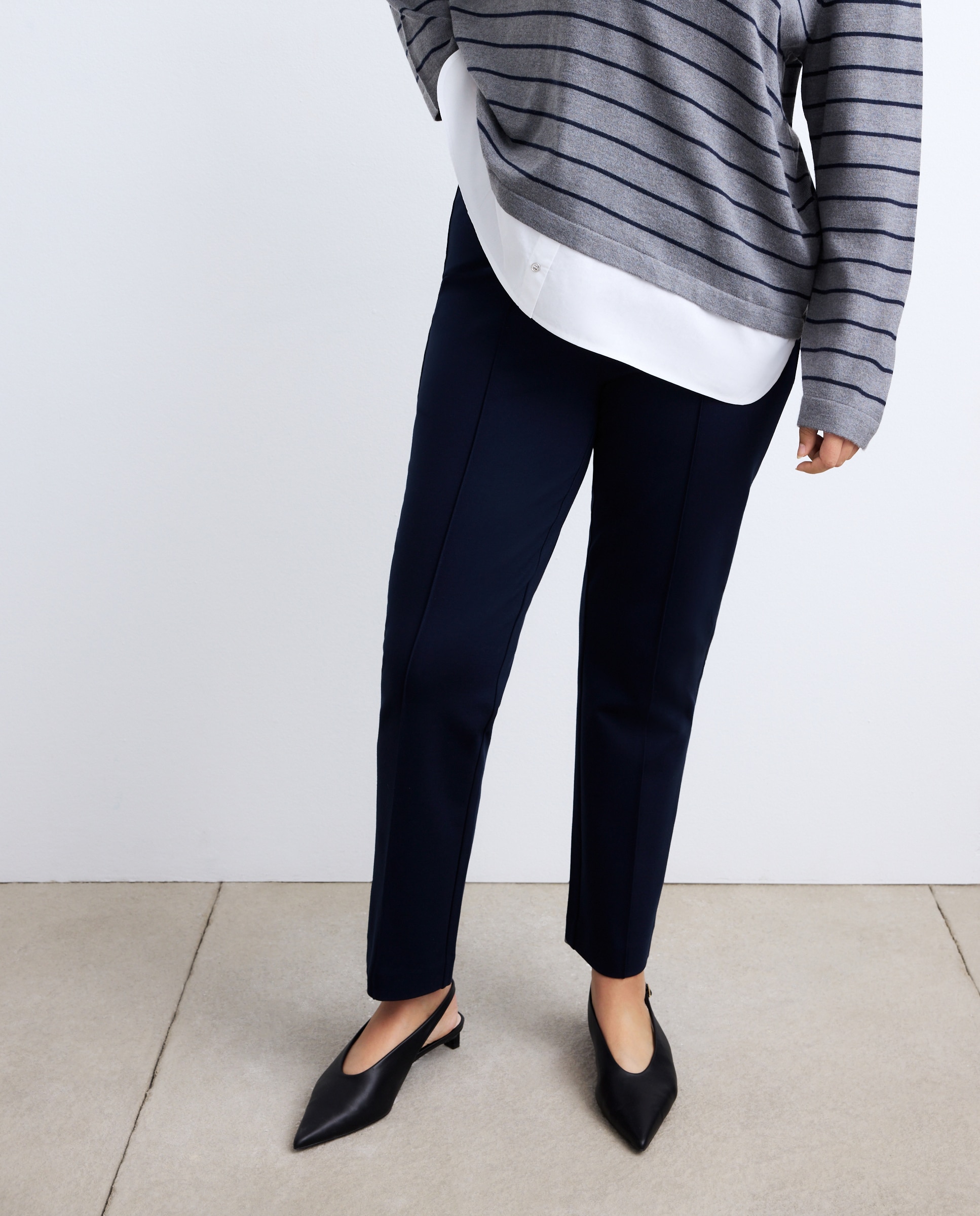 Leggings de Ponto Liso Azul-marinho-2
