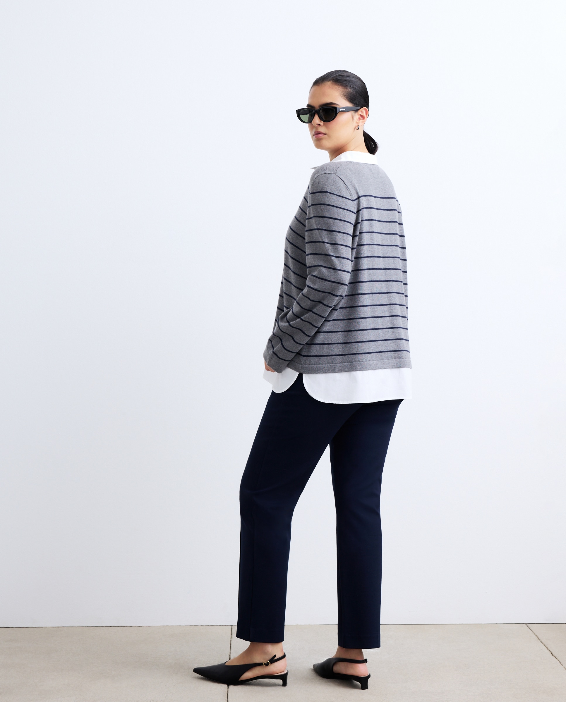 Leggings de Ponto Liso Azul-marinho-4