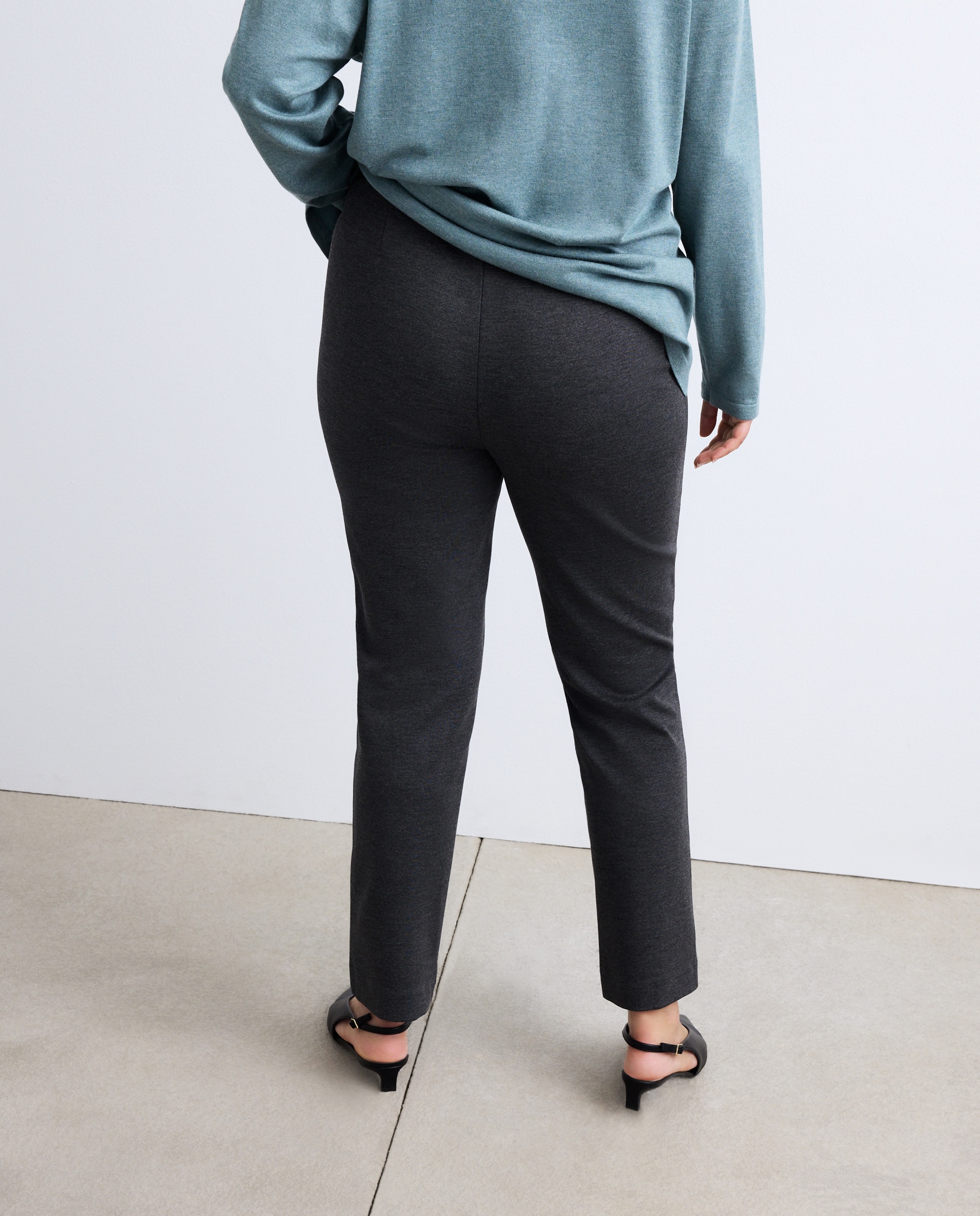 Leggings de Ponto Liso 820 Cinzento Médio-3