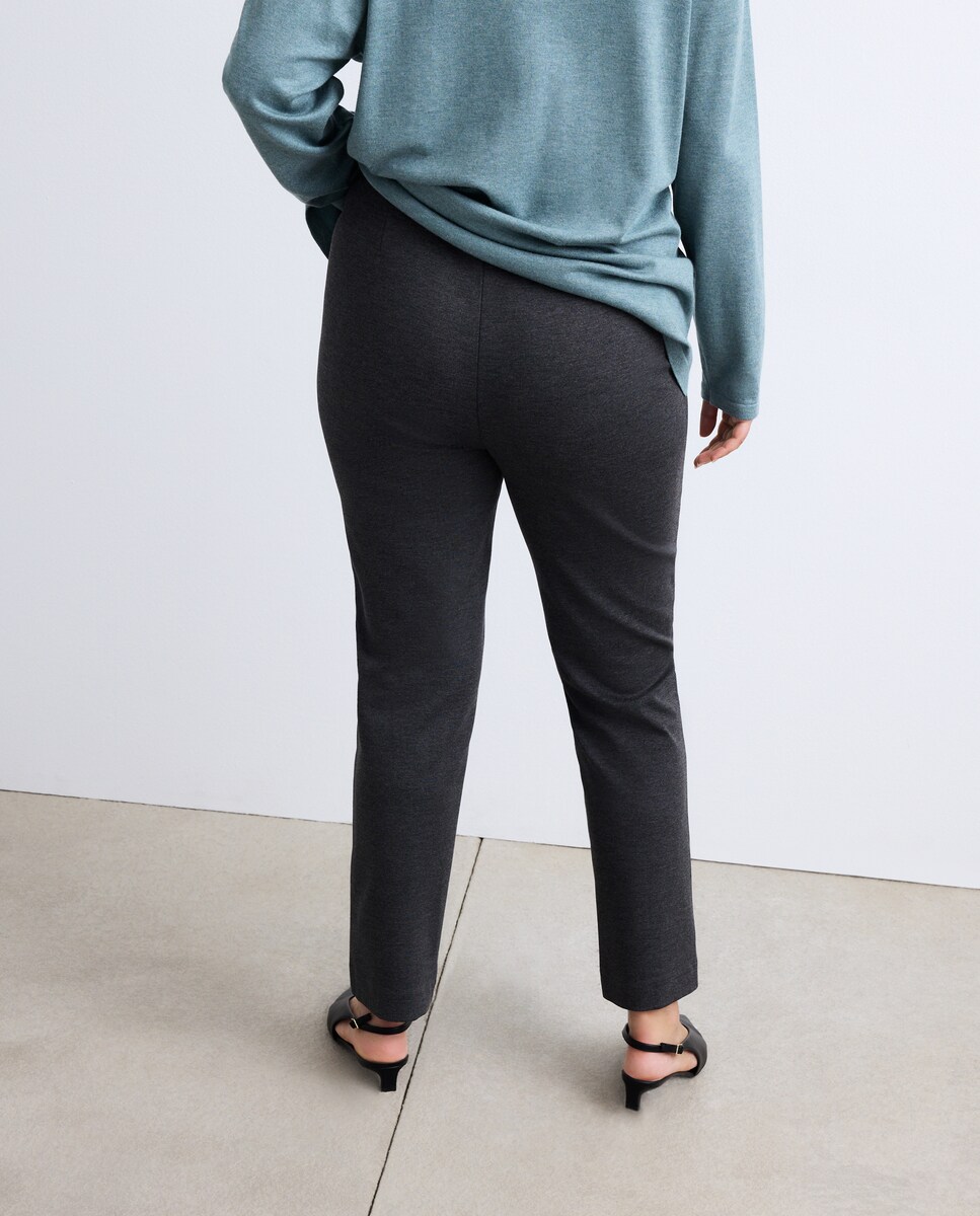 Leggings de Ponto Liso 820 Cinzento Médio-3