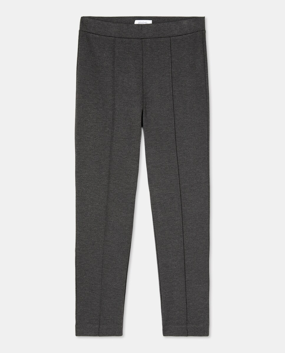 Leggings de Ponto Liso 820 Cinzento Médio-4