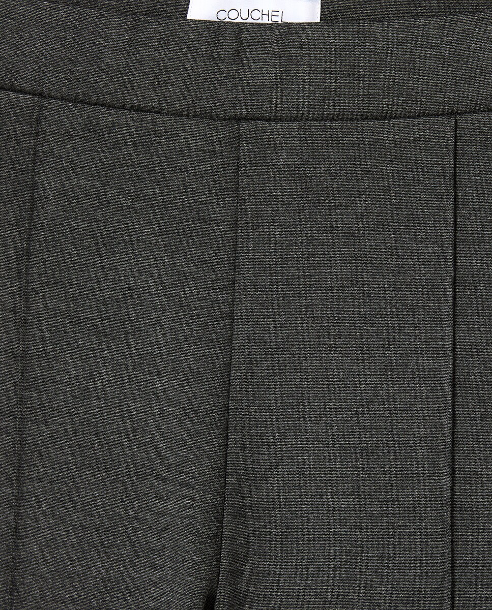 Leggings de Ponto Liso 820 Cinzento Médio-5