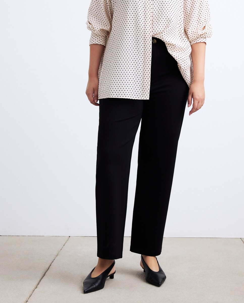 Leggings de Ponto Liso Preto-2