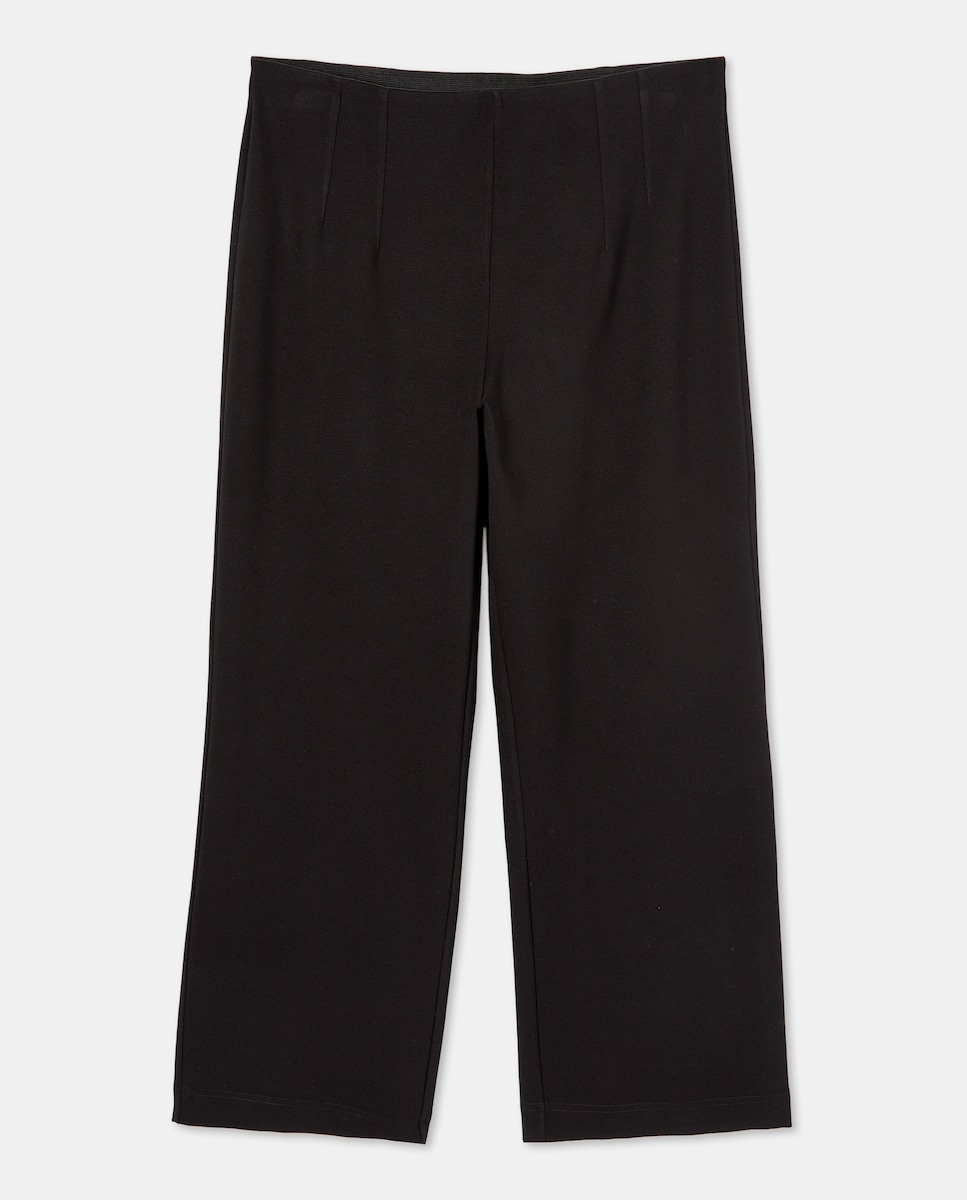 Calças de Fato de Malha Preto-4