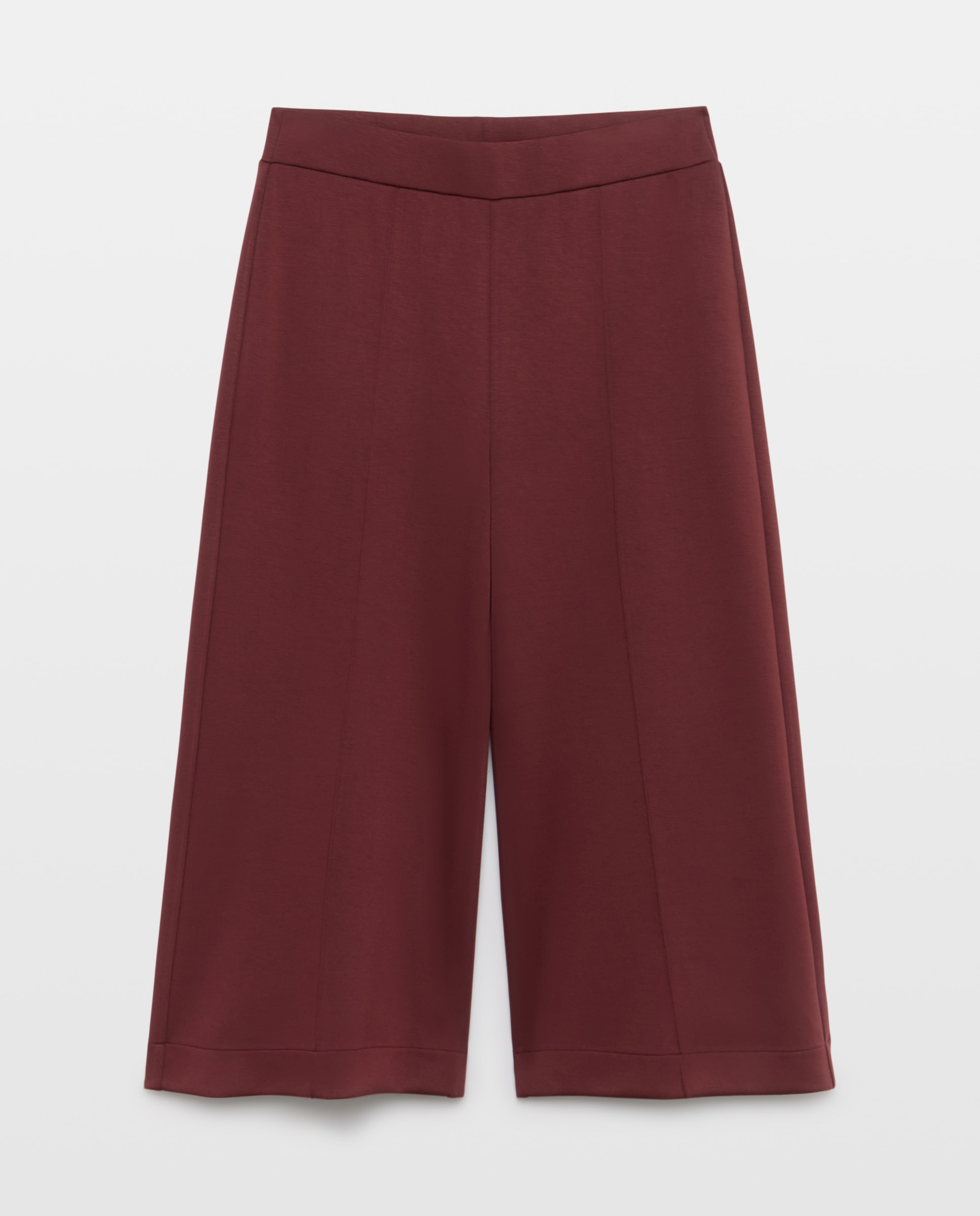 Pantalón recto liso de mujer - Couchel - Burdeos Burdeos-4