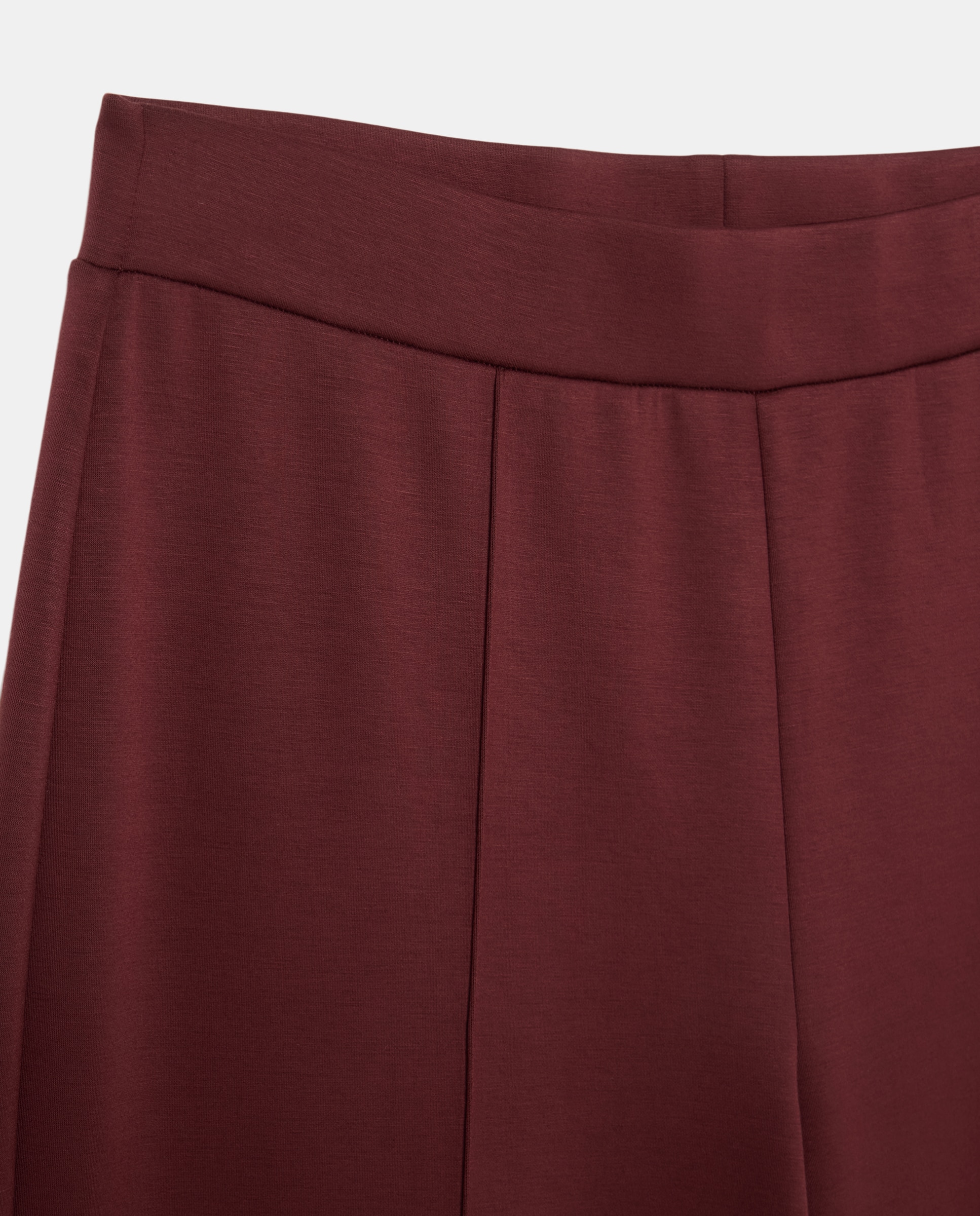 Pantalón recto liso de mujer - Couchel - Burdeos Burdeos-5