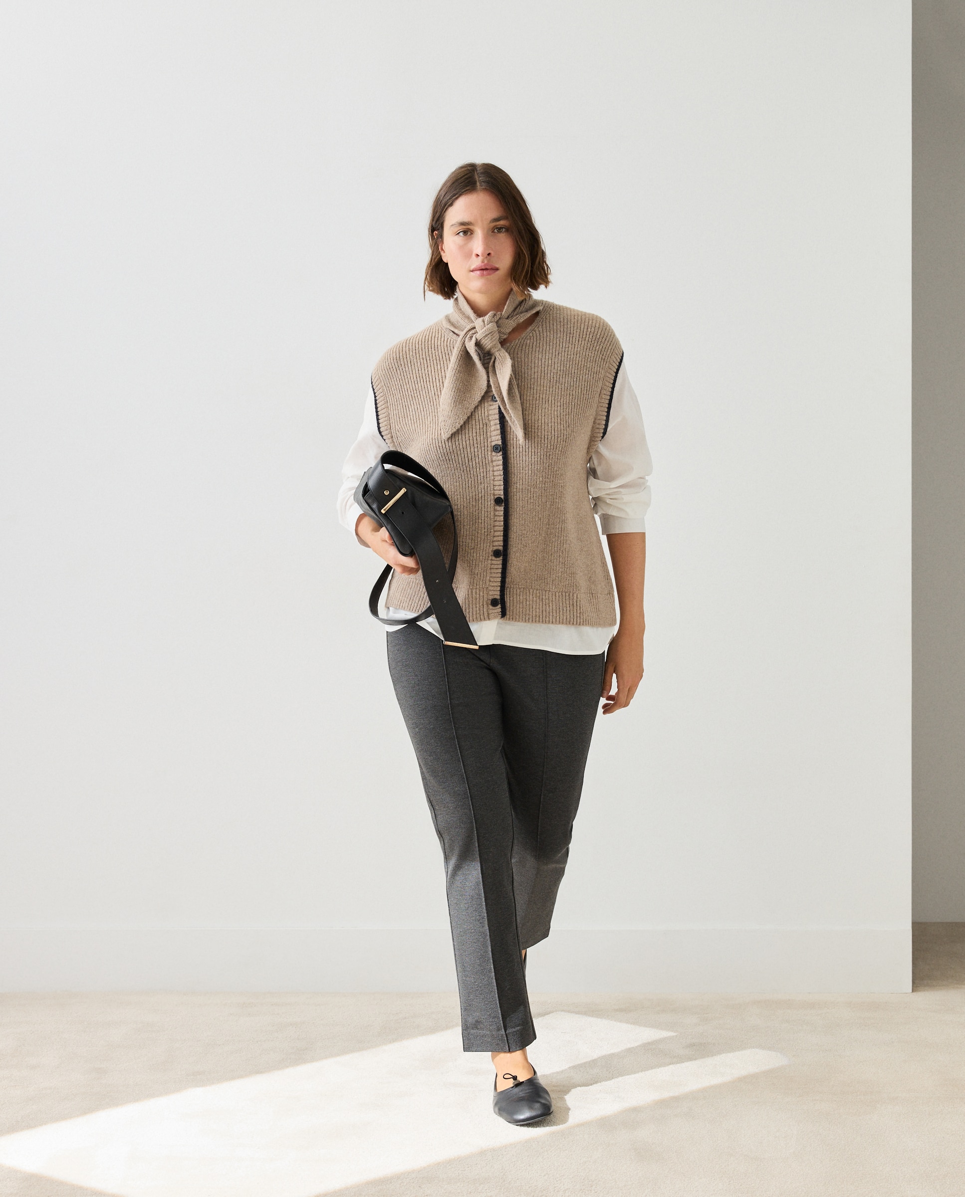 Imagen 1 de Pantalón punto roma básico - Couchel - 820 Gris medio 820 Gris medio